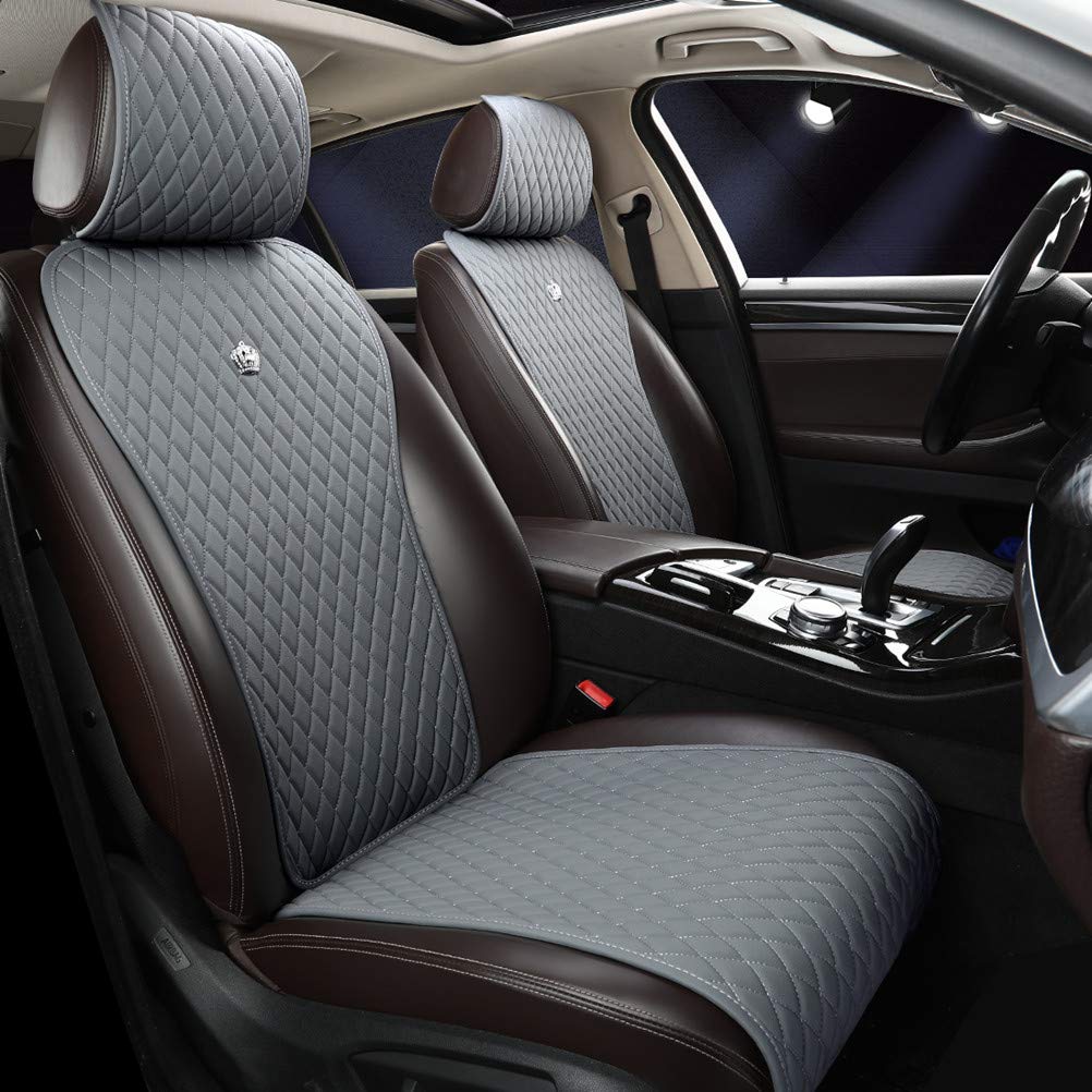 Red Rain Universal Seat Covers For Cars Leather Seat Cover With Crown Gray Car Seat Cover 2/3 Covered 11Pcs Fit Car/Auto/Suv (A-