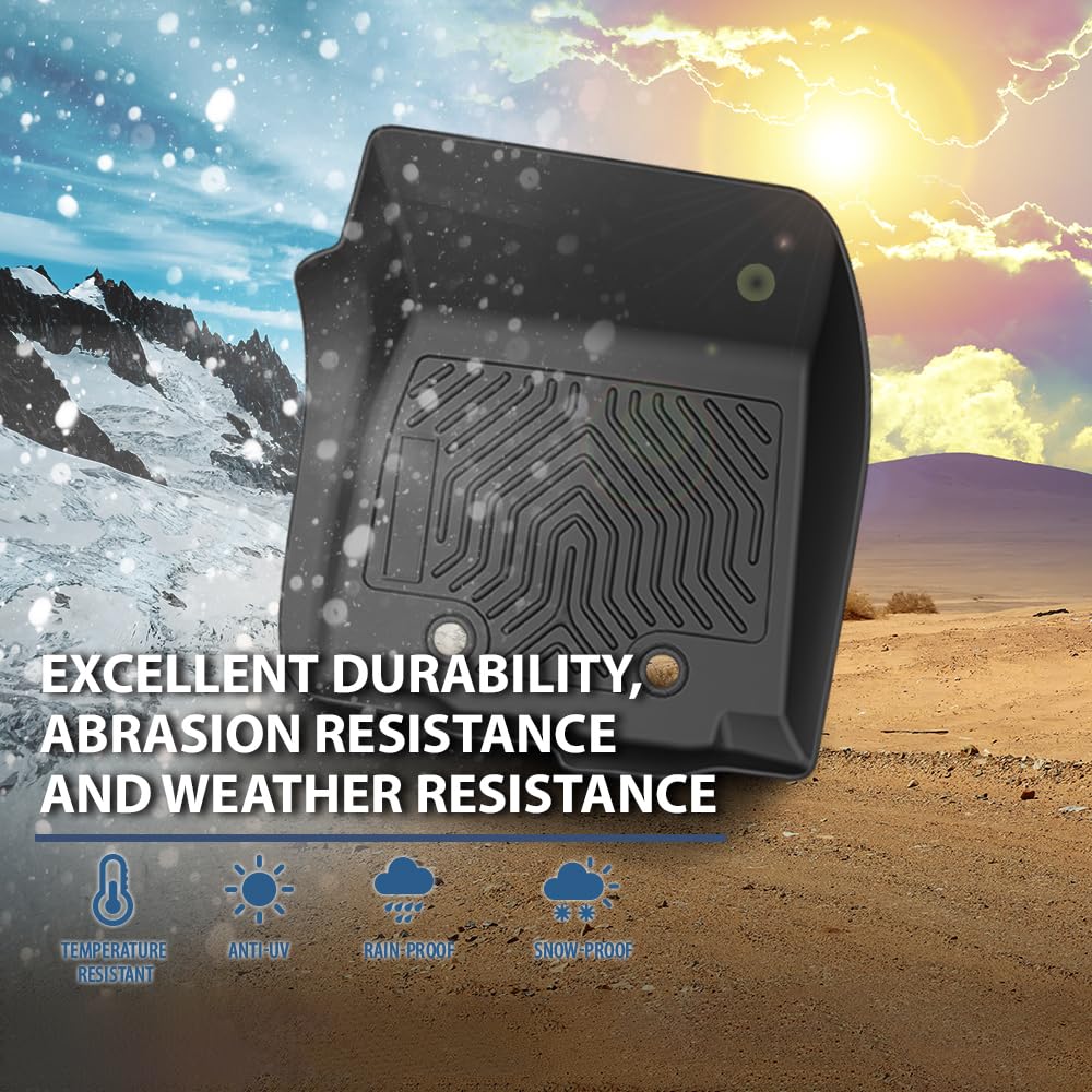 Pit66 Floor Mats Compatible With Ford F150 Super Crew Cab 2015-2024, Fit 22-24 Lightning Models (Rear W/O Fold Flat Storage) (He