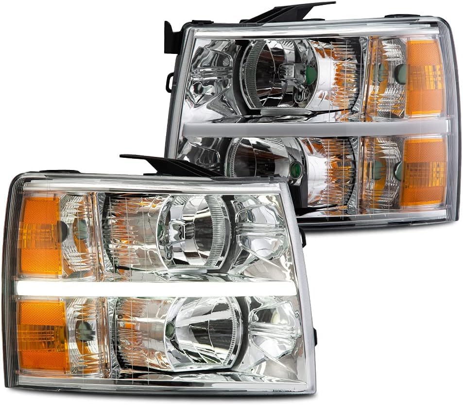 G-Plus Led Drl Headlights, Compatible With 2007-2014 Chevy Silverado 2500 3500 & Hd/2007-2013 Silverado 1500, Driver Side & Pass