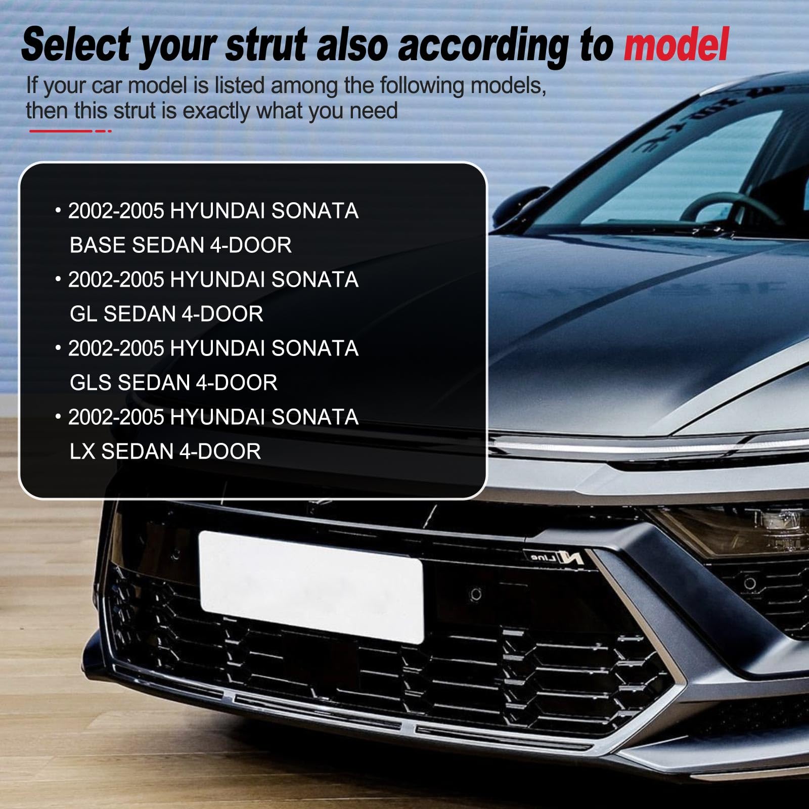 Vepagoo Pm2025 Front Hood Gas Struts Fit For 2002-2005 Hyundai Sonata Sedan Shocks Lift Support Springs, Replacement Oem Sg36700