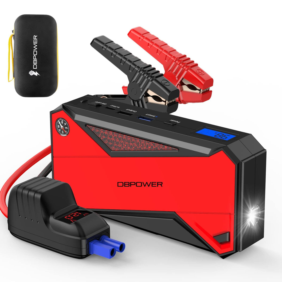 Dbpower Peak 1600A 18000Mah Portable Car Jump Starter( Up To 7.2 Gas, 5.5L Diesel Engines) Battery Booster With Smart Charging P