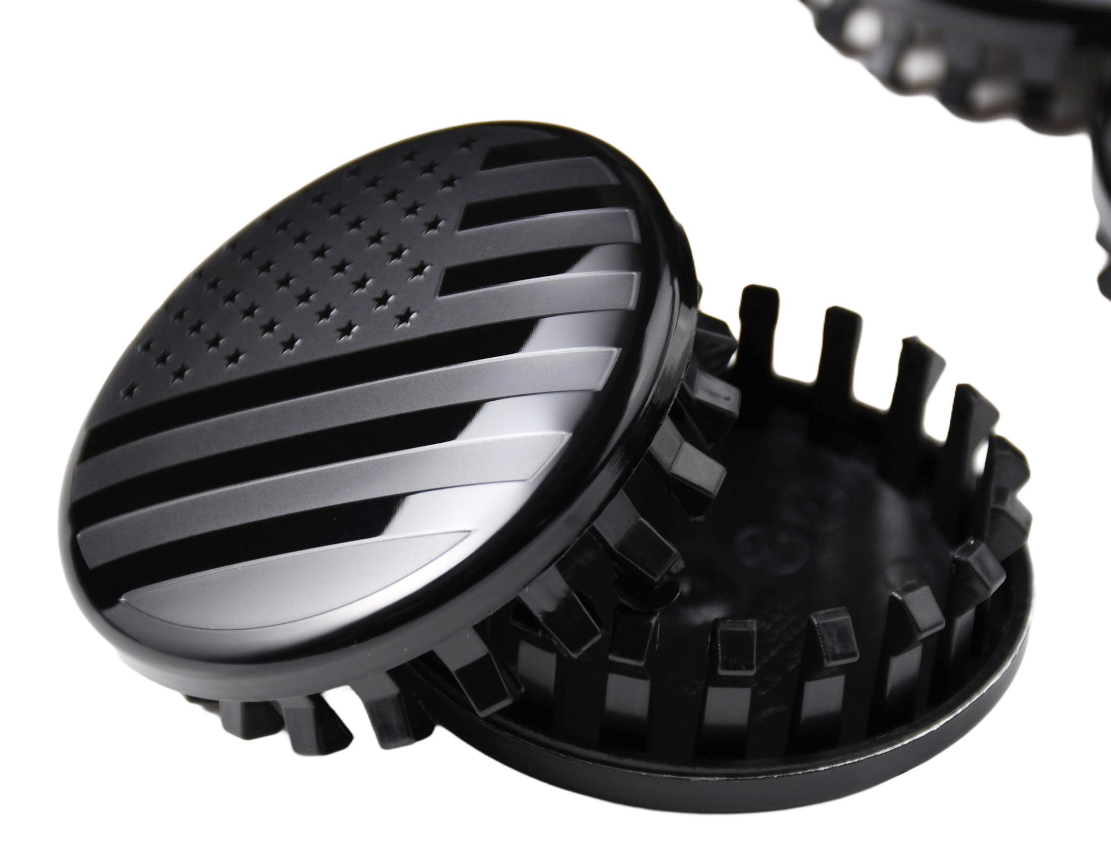 (Set of 4) for Chevrolet 3 1/4 inches=83mm Blackout American USA Flag Wheel Center Caps Covers HubCap fit Most 18''&20''&22'' Ri