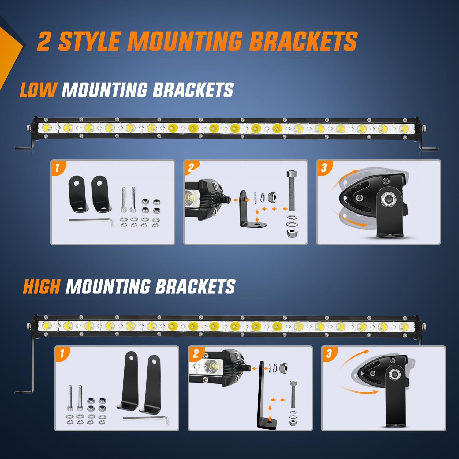 Nilight Single Row Led Light Bar Ultra-Slim Spot Flood Combo Beam Pod 20 Inch 54W Fog Driving Work Roof Bumper Lighting For Offr