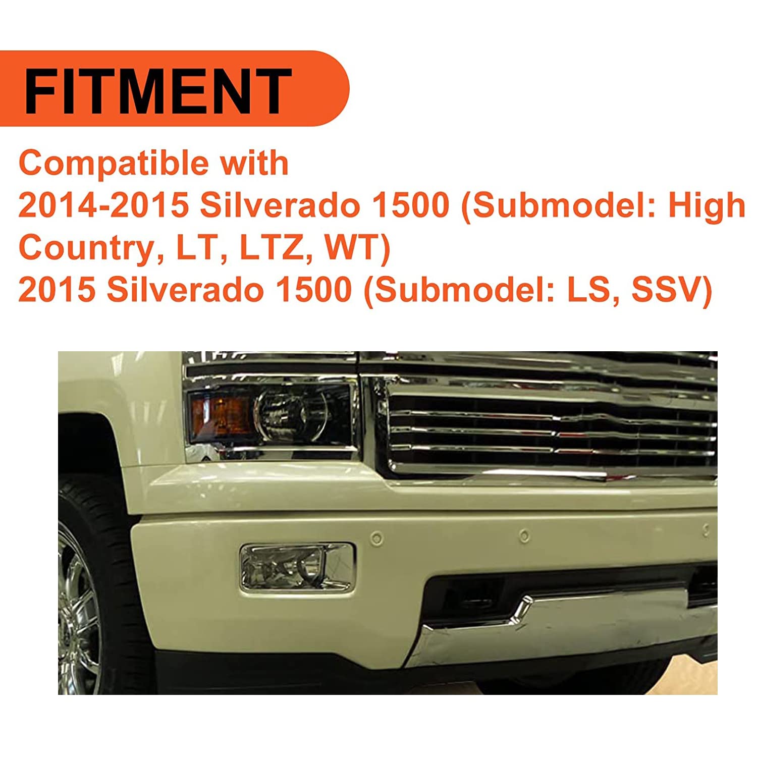 ECOTRIC Front Lower Valance Panel Apron Compatible with 2014 2015 Silverado 1500 Air Dam Bumper Deflector Replace for GM1092242