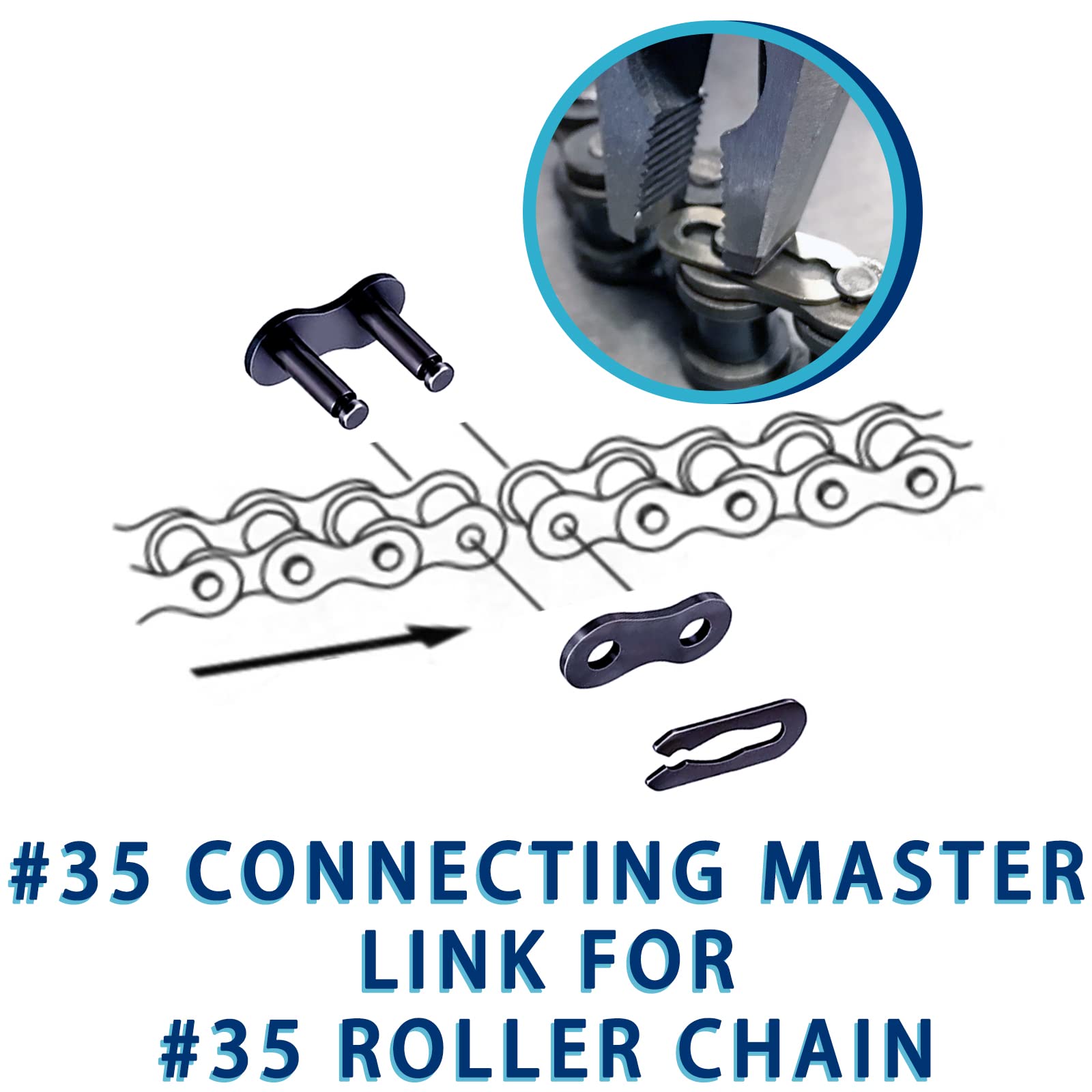 #420 Chain Master Link Carbon Steel Heavy Duty For 50Cc 70Cc 90Cc 110Cc 125Cc Dirt Bike Quad Buggy Mini Bike Pit Atv Scooter 8Pc