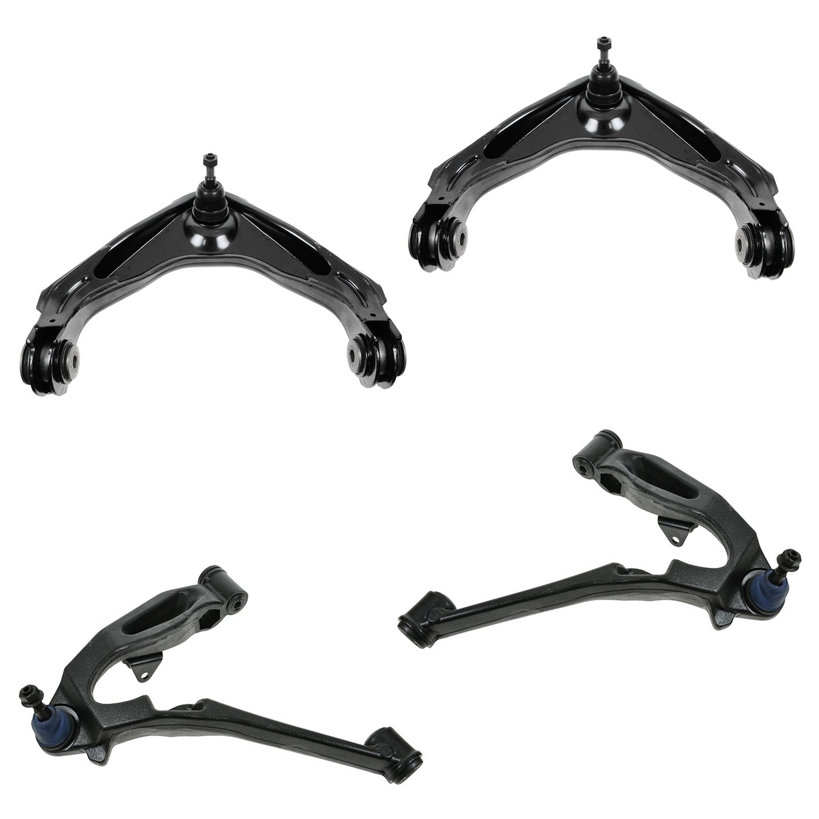 TRQ Front Driver & Passenger Side Upper & Lower Control Arm with Ball Joint Set Compatible with 99-13 Chevrolet GMC 03-09 Hummer