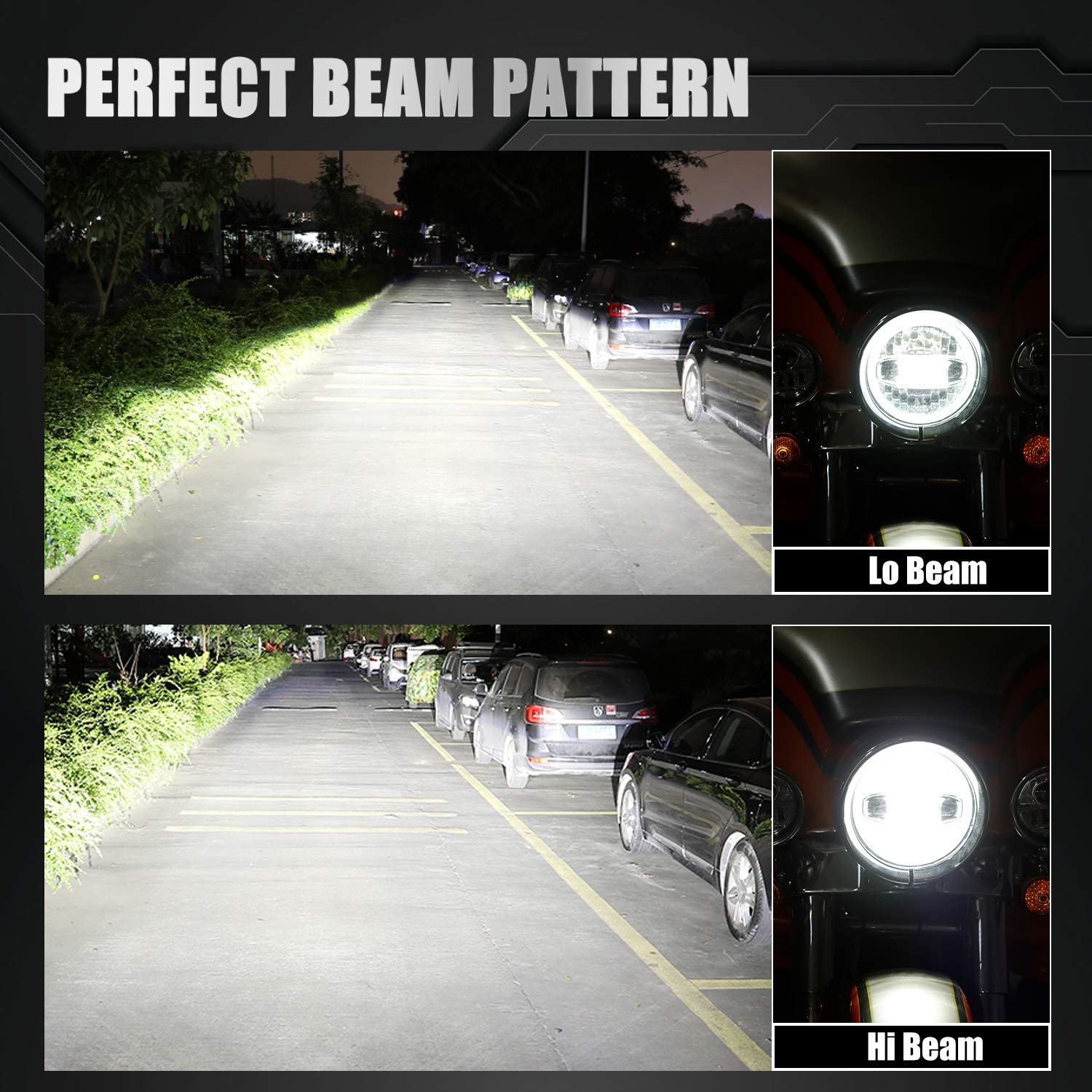 SUNPIE 5D 7 inch LED White Amber Head light Compatible with H_arley Street Glide/Tri Glide, Compatible with Electra Glide, Compa