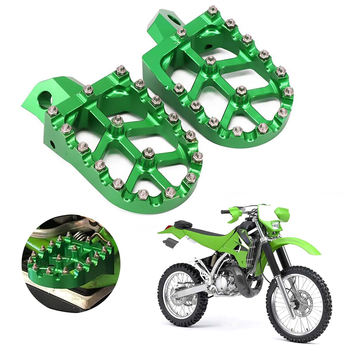Anxin Footpegs Footrest Foot Pegs For Kdx200 1995-2005 Kdx200R 1997-2001 Kdx220R 2002-2005 Kdx250 1991-1994 Kx125 Kx250 1988-199