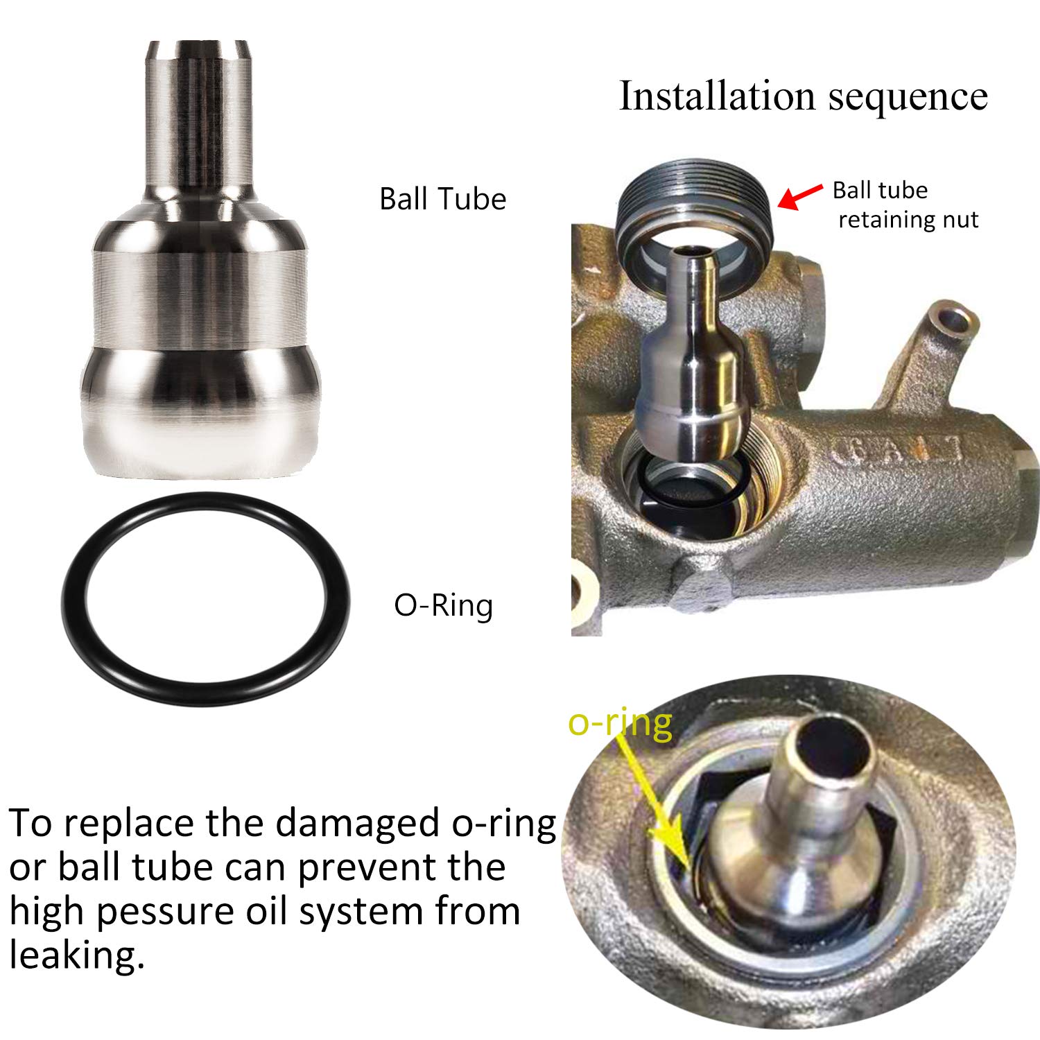 High Pressure Oil Rail Ball Tube O-Rings Repair Kit & Nipple Cup Socket & Injector Seal Kit For Ford 6.0L Diesel 2003-2007