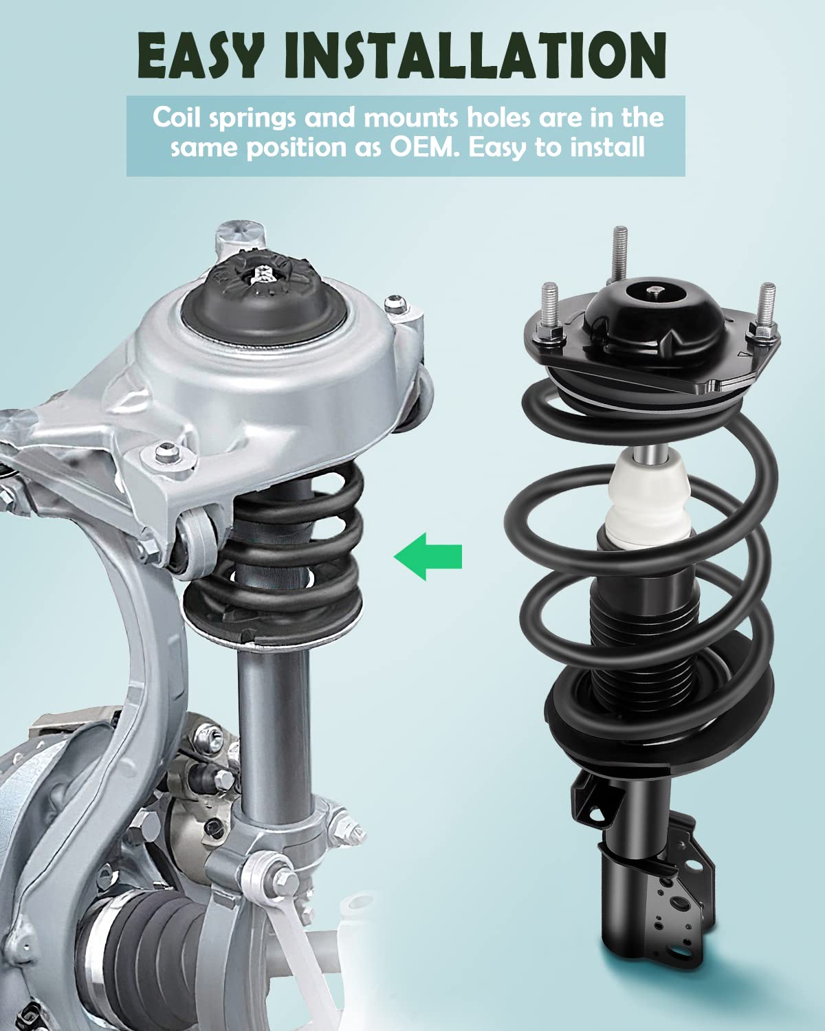 Scitoo Shock Struts Replacement Complete Assembly Front Pair Fit For 2008-2016 For Buick Enclave,2009-2016 Traverse,2007-2016 Fo