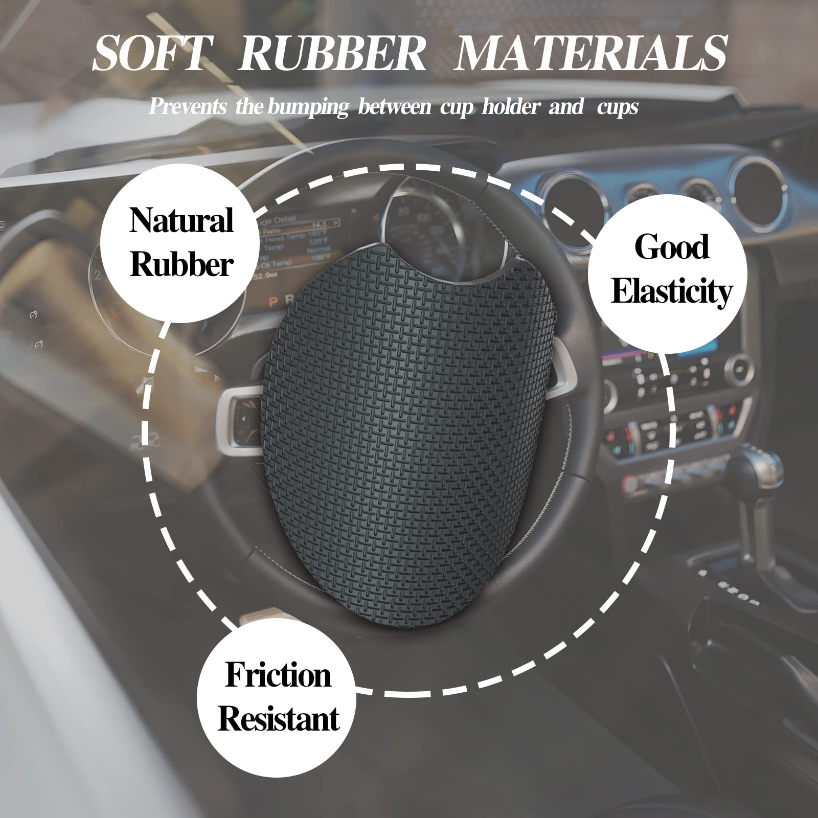 Car Coasters For Drinks Absorbent, Cute Car Coasters For Women & Man,Cup Holder Coasters For Your Car With Fingertip Grip, Auto