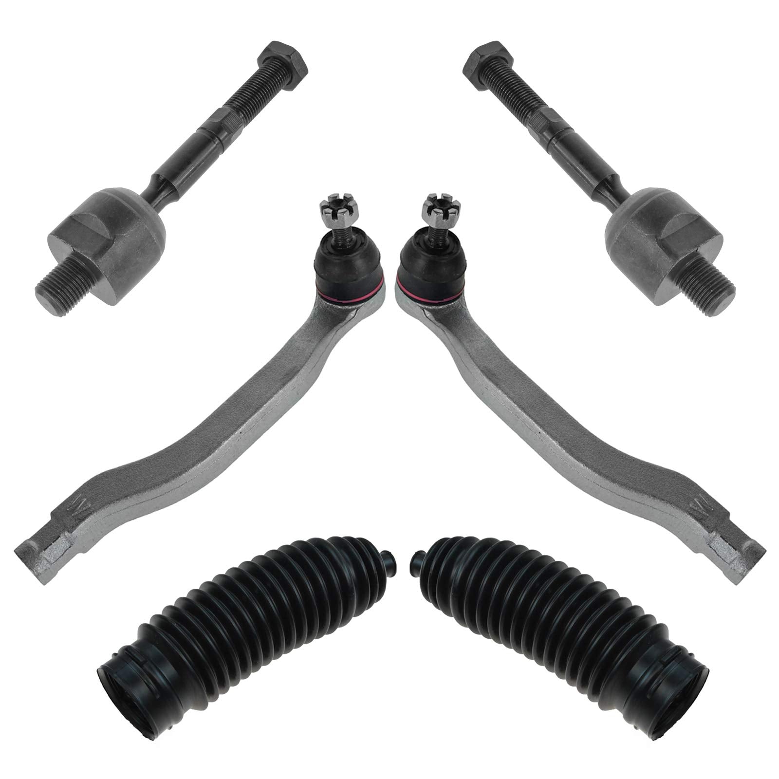 Trq Front Driver & Passenger Side Steering Kit Steering Rack & Pinion Bellow Tie Rod Compatible With 2001-2003 Acura Cl 1999-200