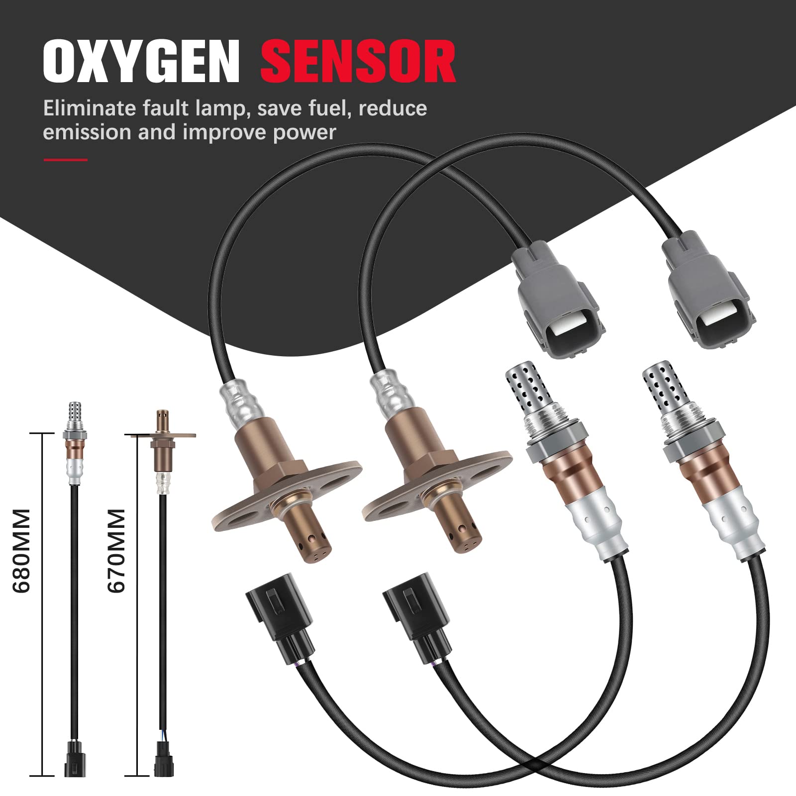 Qijiauto O2 Oxygen Sensor Upstream And Downstream 24560 250-24052 Compatible With For Lexus Gs400 1998-2000 For Lexus Gs430 2001