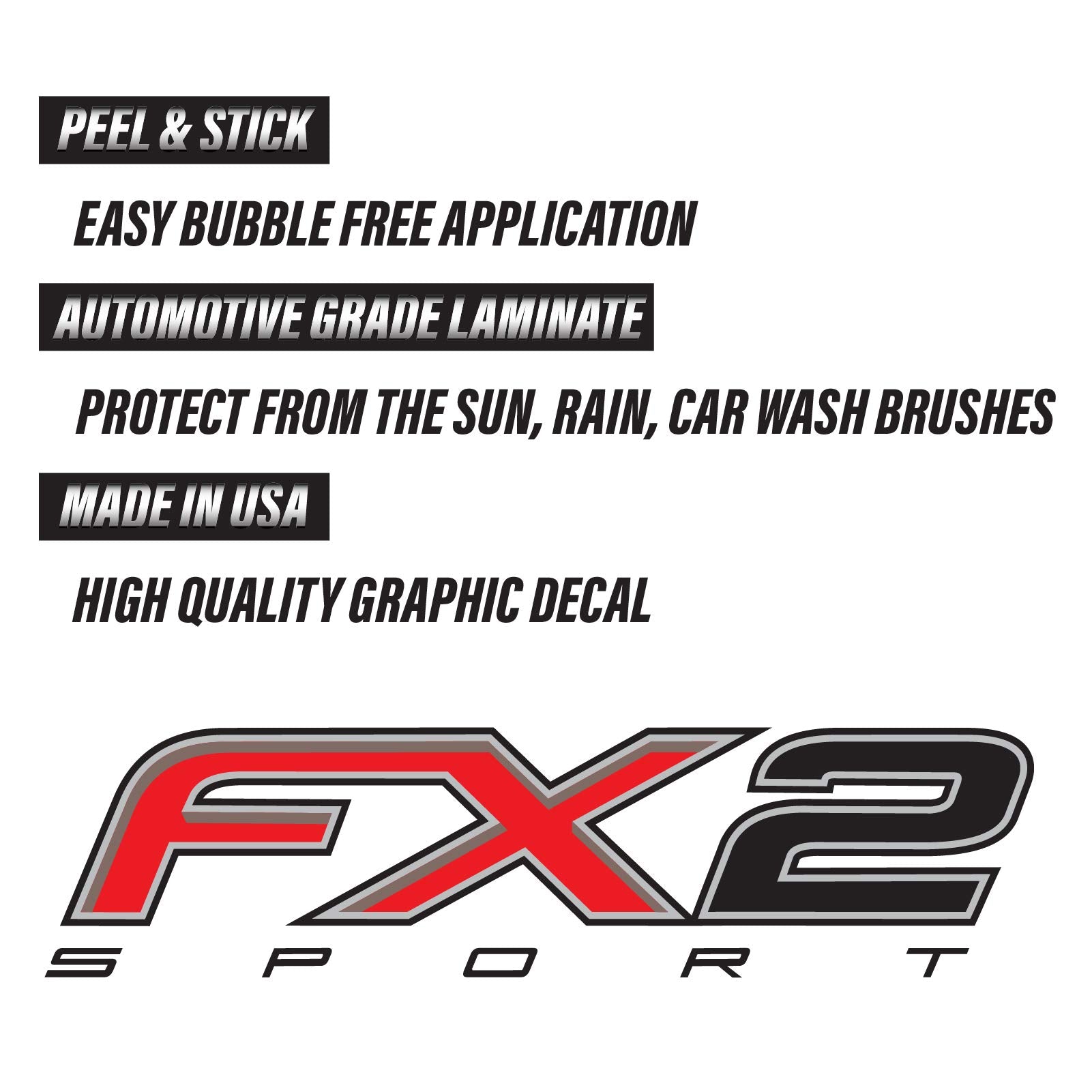 Fx2 Sport Decals F Stickers Truck 4X4 Bed Side (Set Of 2)