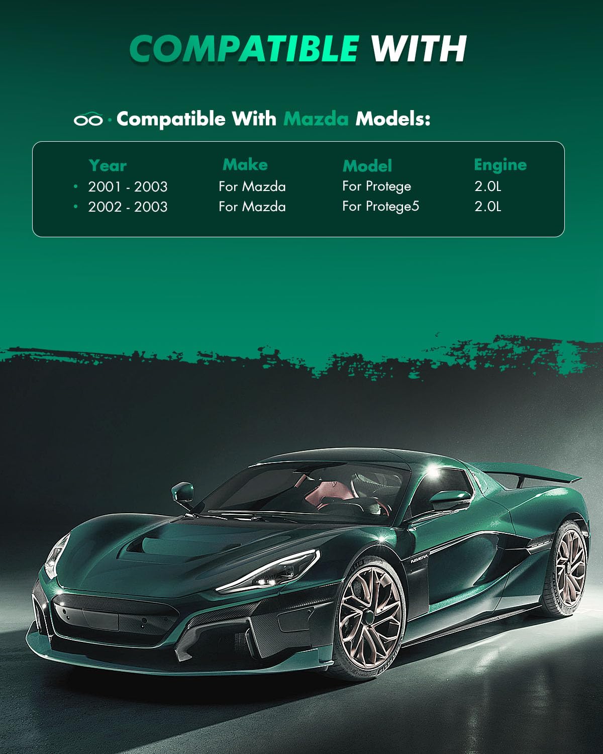 Scitoo D893 Ceramic Brake Pads Sets - Front Replacement For Ford Probe 1993-1997, Mazda 626 1993-2002, Mx-6 1993-1997, Protege 1