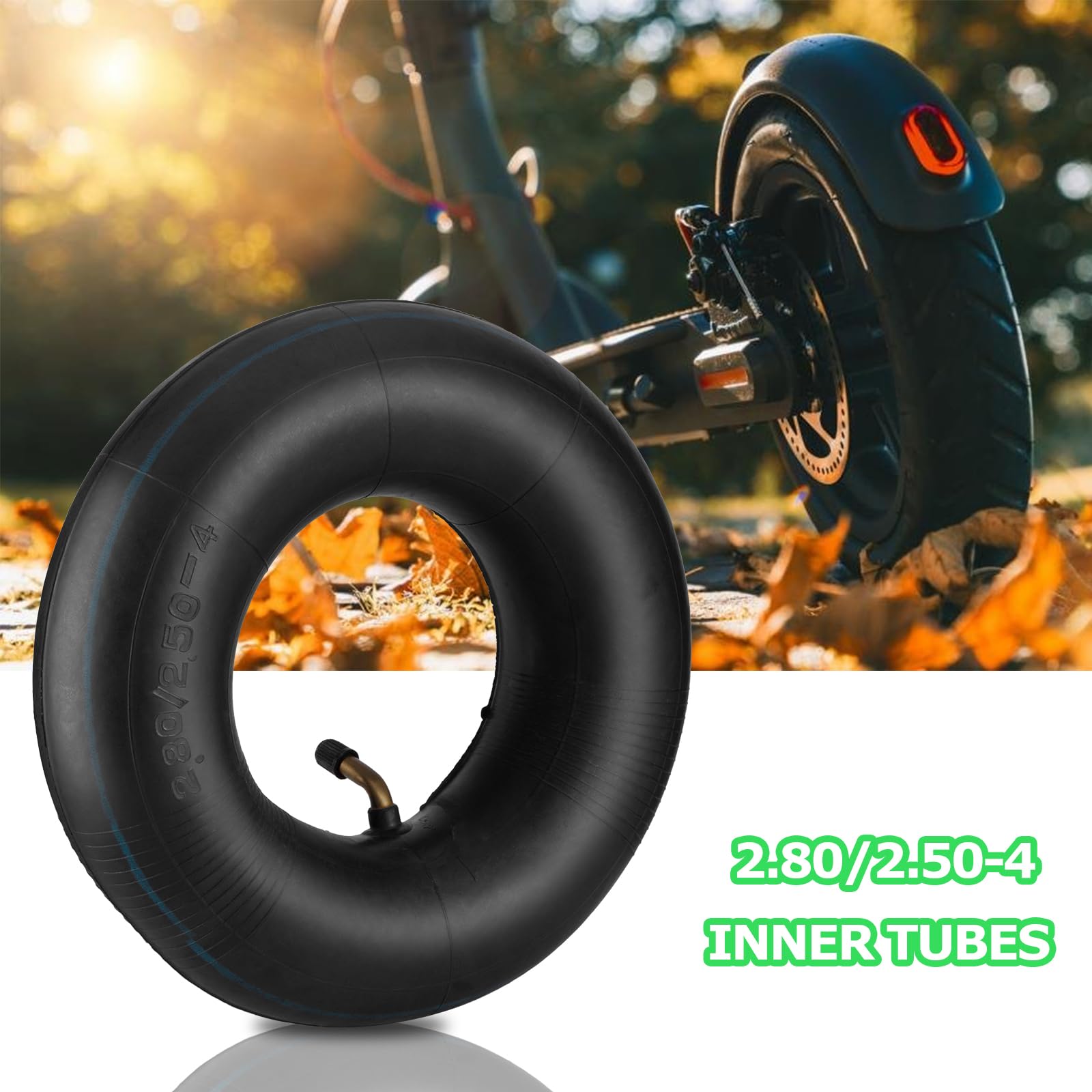 Nigoolata 2.80/2.50-4 Tire Inner Tube 2.50-4 Replacement Inner Tube With Bent Valve Stem For Wheelbarrows, Scooters, Hand Trucks