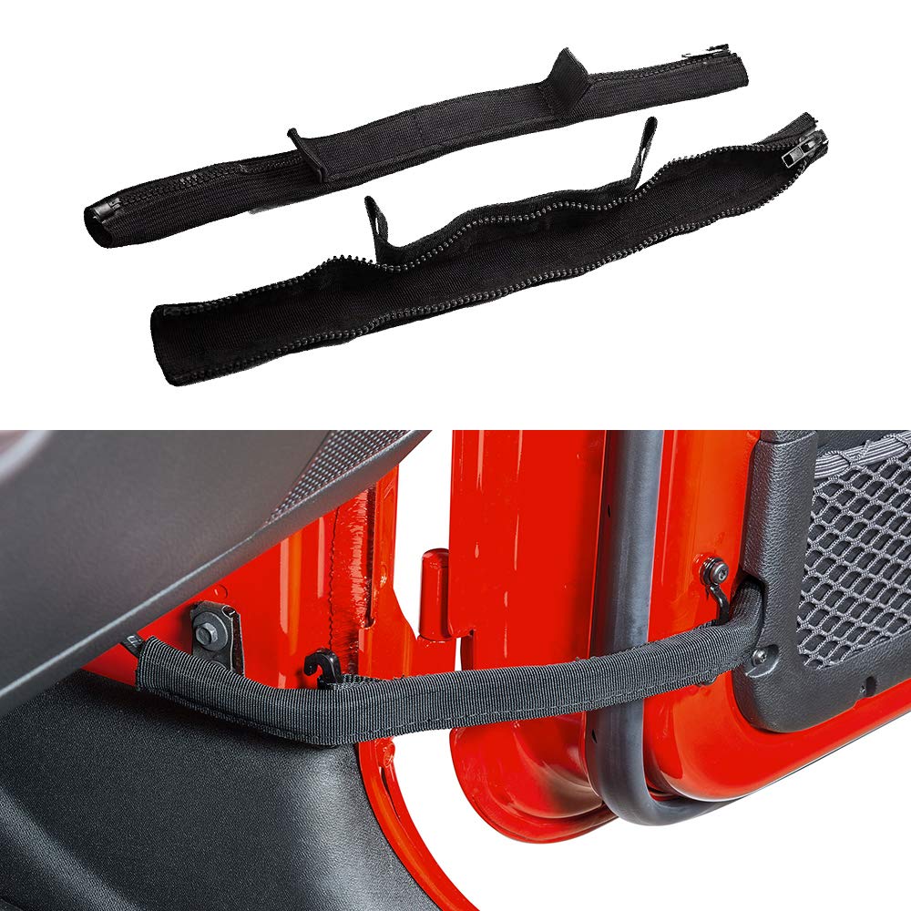 Savadicar Door Limiting Straps Swing Door Check Limiter For 2007-2018 Jeep Wrangler Jk Jku 2/4 Door, With Wire Protecting Harnes