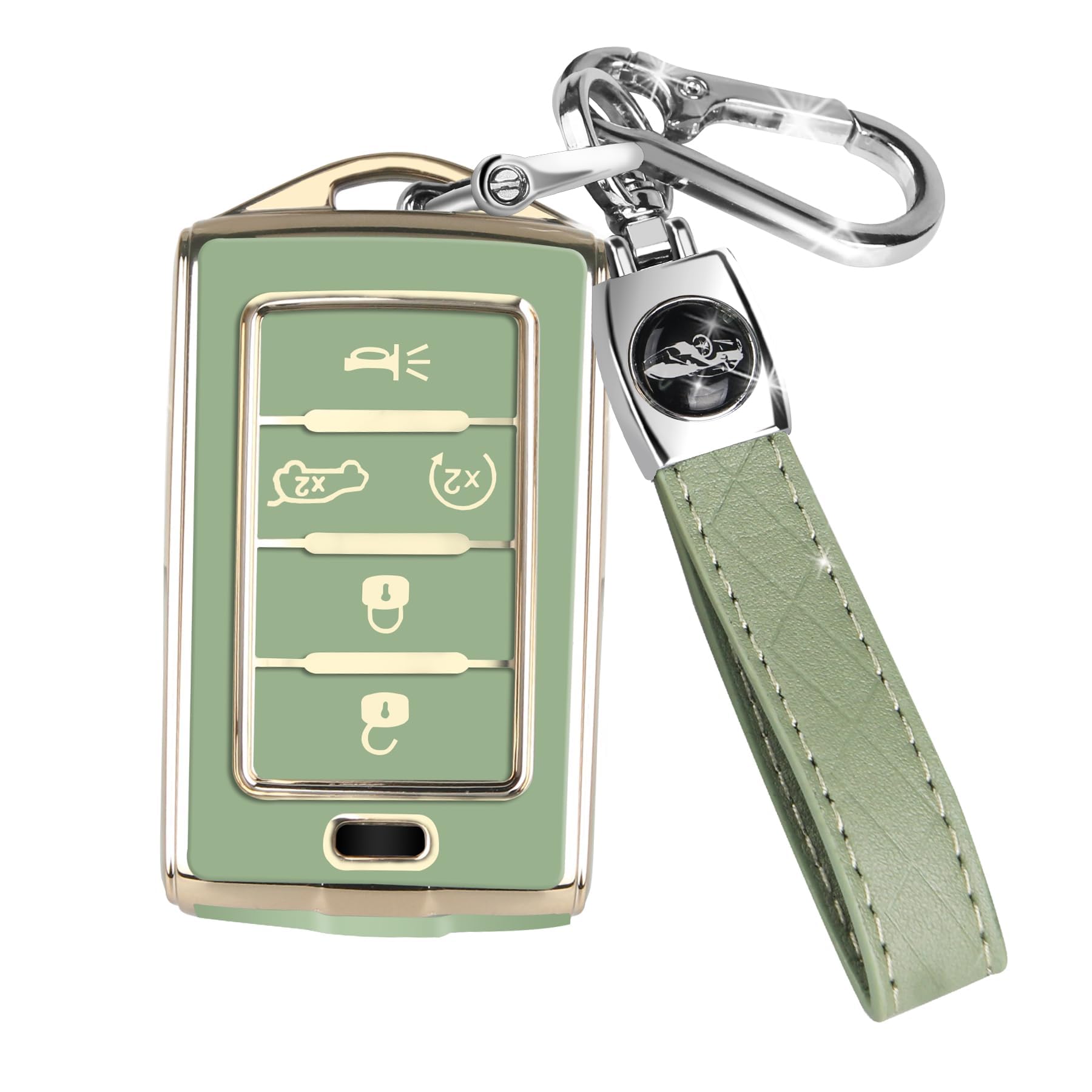 Mild East For Jeep Key Fob Cover With Keychain, Car Key Case Shell Protection 5 Buttons, Fit For Jeep | Grand Cherokee | Wagonee