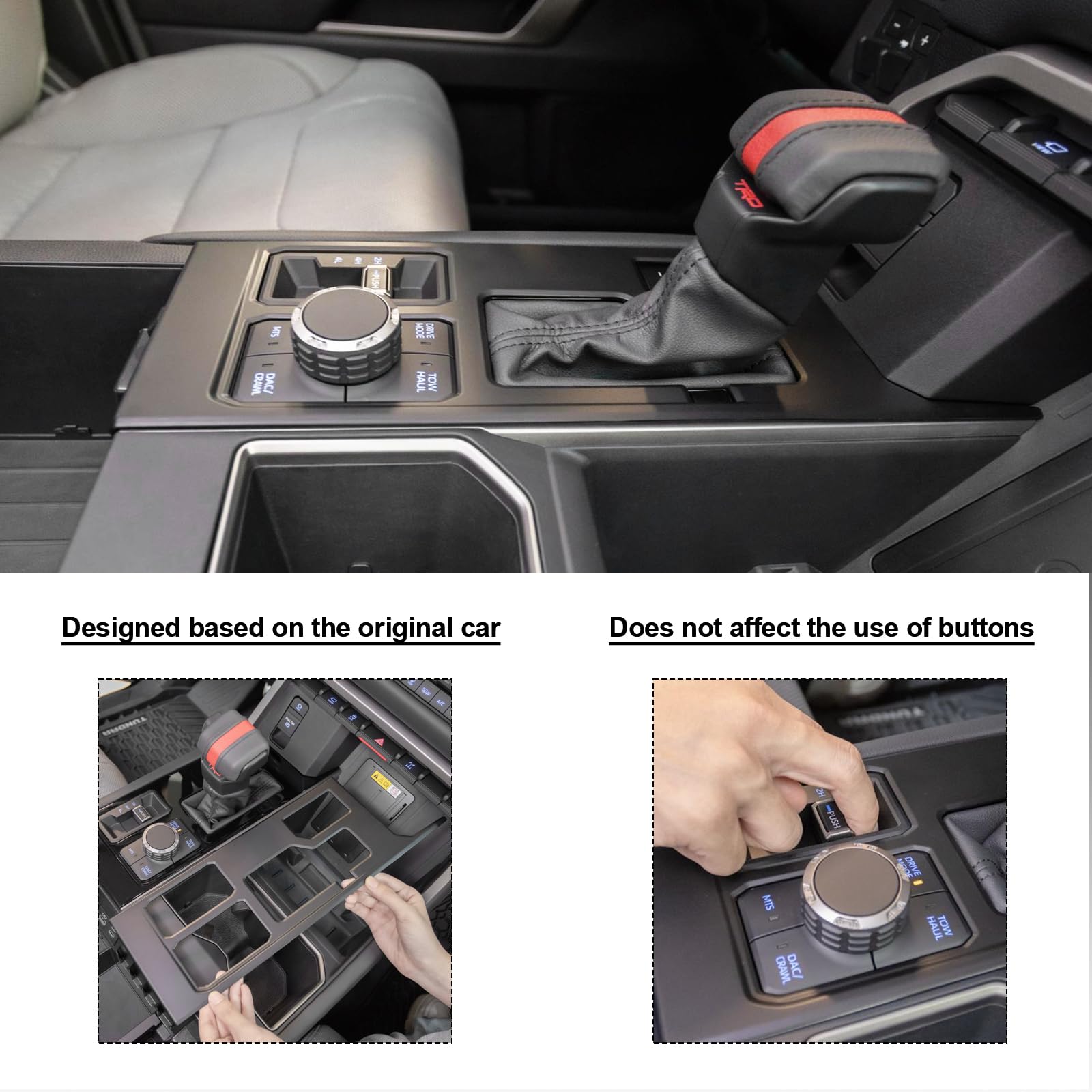 Jdmcar Central Control Gear Shift Panel Trim Cover Compatible With 2022 2023 2024 2025 Toyota Tundra/Sequoia Accessories, Gear Shift Control Anti-Scratch Panel Decorative Sticker -Matte Black