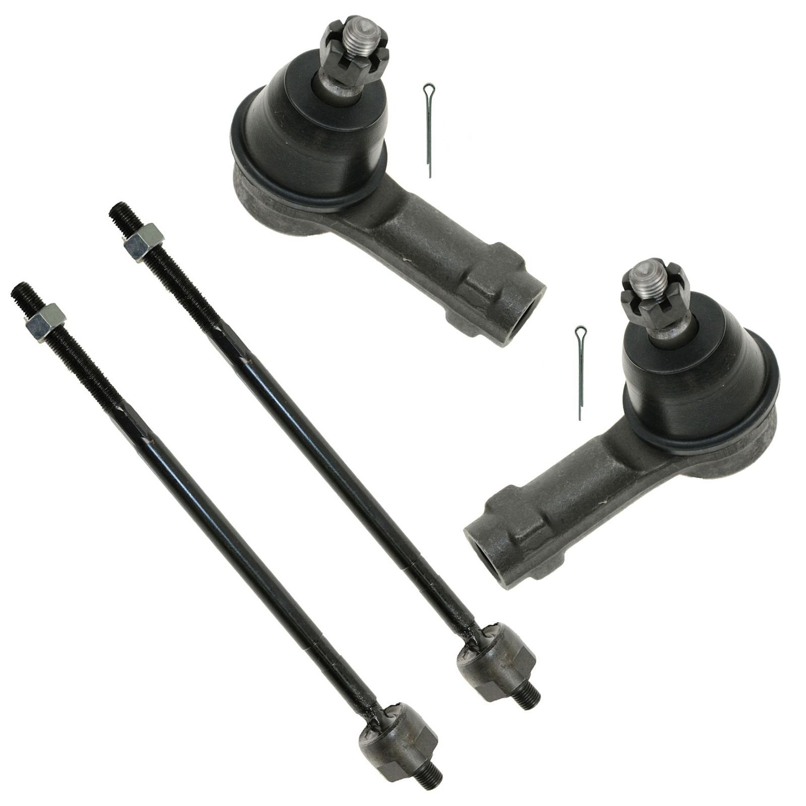 Trq Front Inner And Outer Tie Rod Set Compatible With 2006-2007 Ford Focus