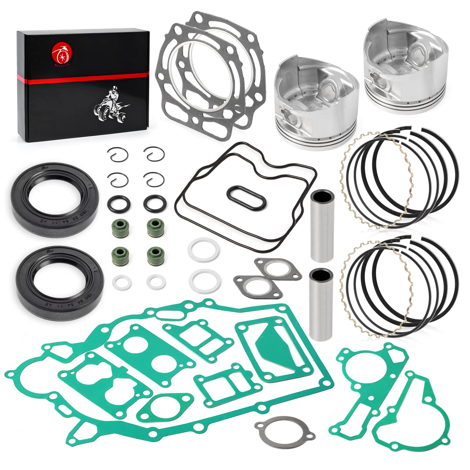 Engine Top End Rebuild Kit STD Piston and Ring Gasket Seal For Kawasaki Mule 2500 2510 2520 3000 3010 3020 4000 4010 4010 Trans