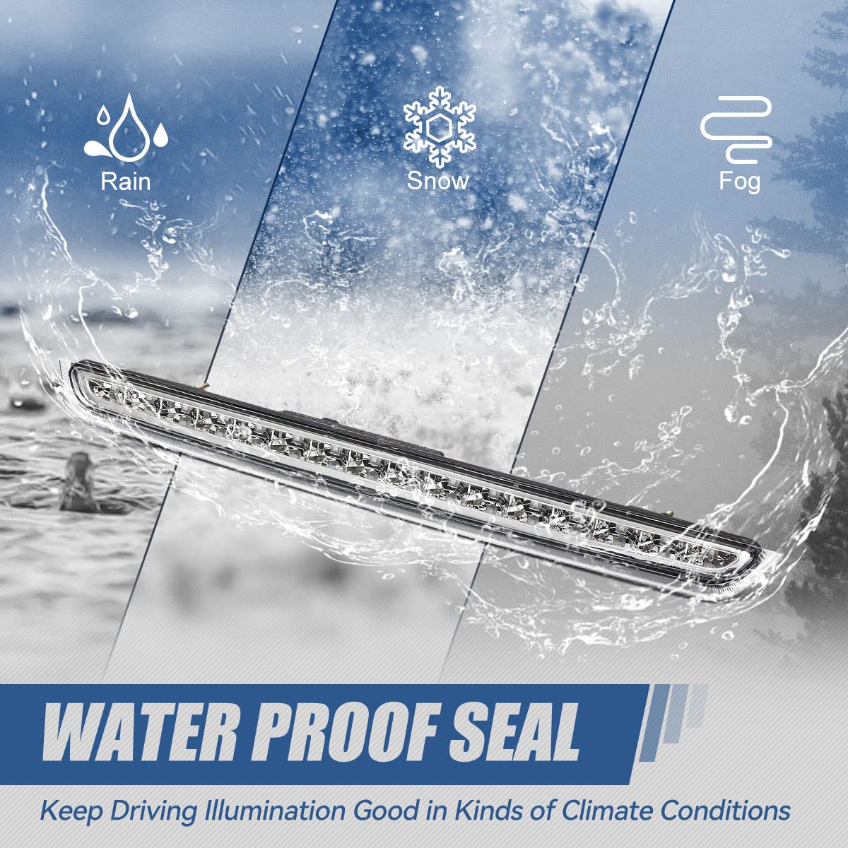 Auto Dynasty Full Led High Mount 3Rd Third Tail Brake Light Stop Lamp Compatible With Chevy Suburban 1500 2500 Tahoe Gmc Yukon Xl 1500 2500 2007-2014, Chrome Housing, Clear Lens