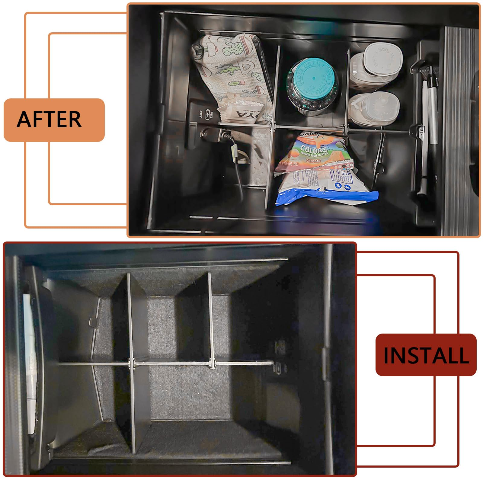 EDBETOS Armrest Divider Compatible with Honda Pilot 2016-2022 / Honda Ridgeline 2017-2023 / Honda Passport 2019-2023 Center Cons