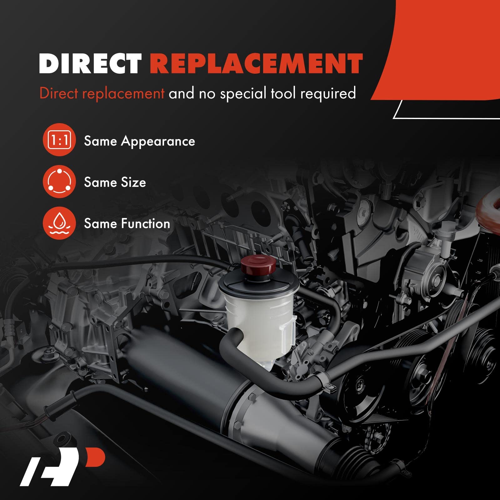 A-Premium Power Steering Reservoir/Tank With Cap Compatible With Chevrolet Camaro 1998-2002 & Pontiac Firebird 1998-2002, Ls1 V8