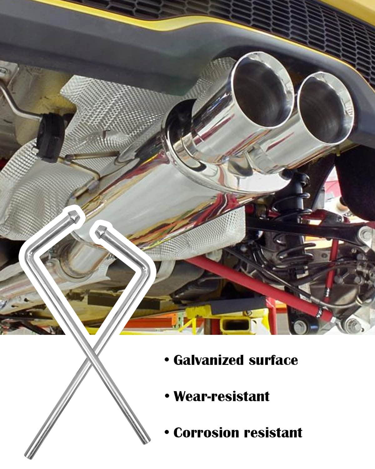 4 Pcs Universal Exhaust Hanger Rods 9.5' Long 90 Degree Bent Exhaust Hanger Steel