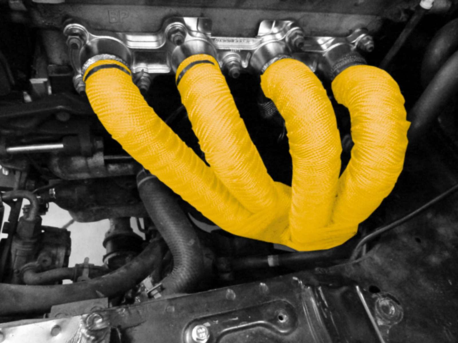 Yellow Exhaust Pipe Insulation Thermal Heat Wrap 2' X 50' Motorcycle Header Protection Fiberglass Heat Shield 6X Stainless Ties