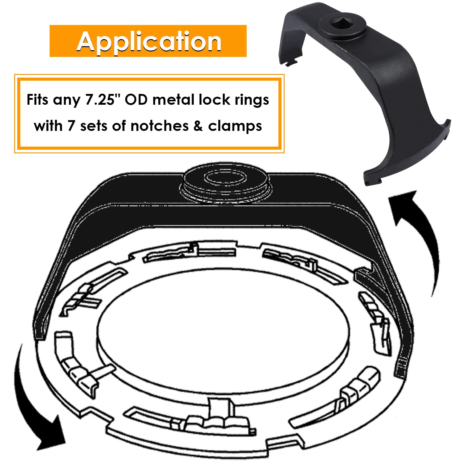 6599 Fuel Tank Ring Tool Fuel Pump Senders Removal Install Tools for Chrsyler Dodge Ford GM Nissan Hyundai Sante Fe Jeep Wrangle