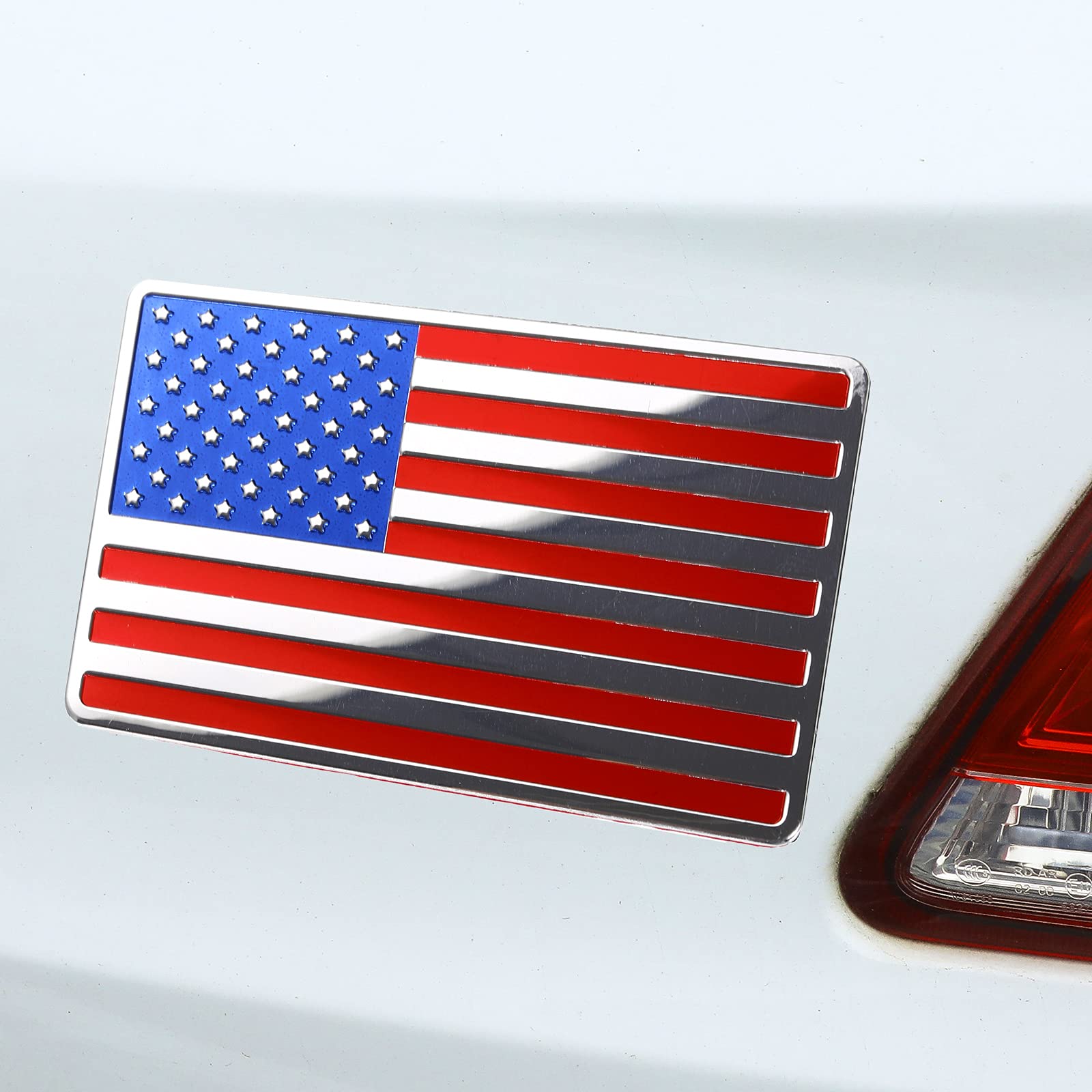 6 Pieces American Flag Metal Car Sticker 3D USA Flag Decal Aluminum Alloy Car Stickers Patriotic Emblem Decal for Cars, Truck, S