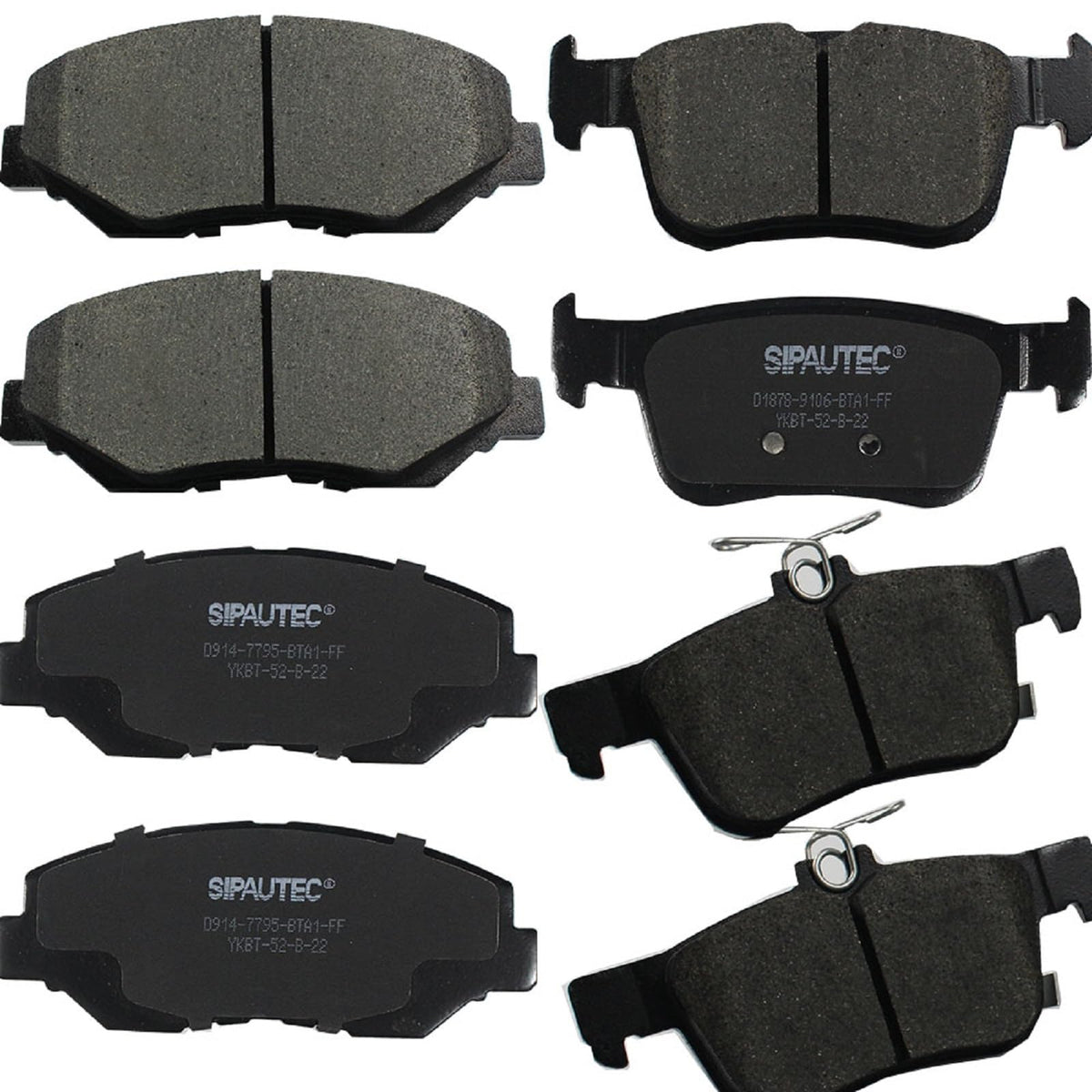 Sipautec-8Pcs Ceramic Brake Pads Set Replacement For 2019 2018 2017 2016 Honda Civic