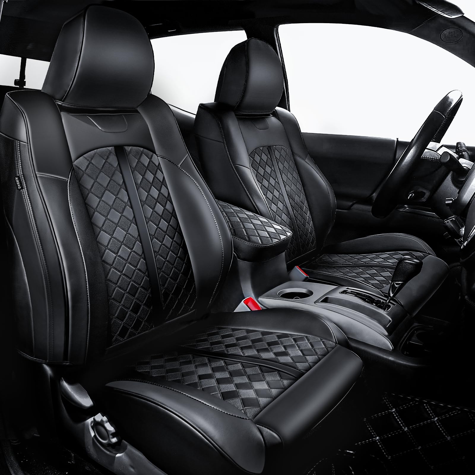 Carlimeki Tacoma Seat Covers Custom Fit For 2005 2006 2007 2008 2009 2010 2011 2012 2013 2014 2015 Crew Cab 2Nd Gen Tacoma Base,