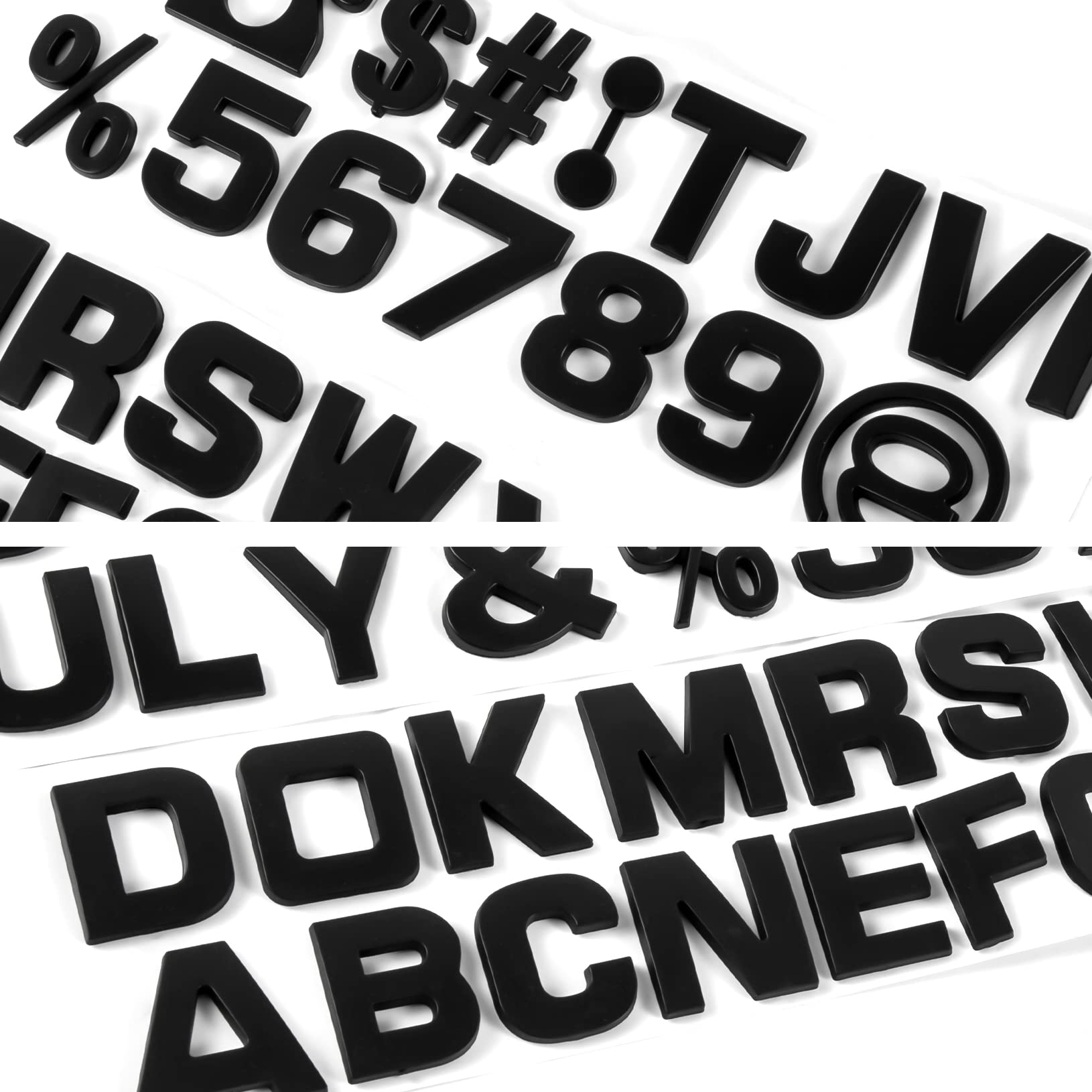 Lamoutor 43Pcs Car Emblem Letters Sticker Diy 3D Chrome Number Symbol Badge Decal(Black)