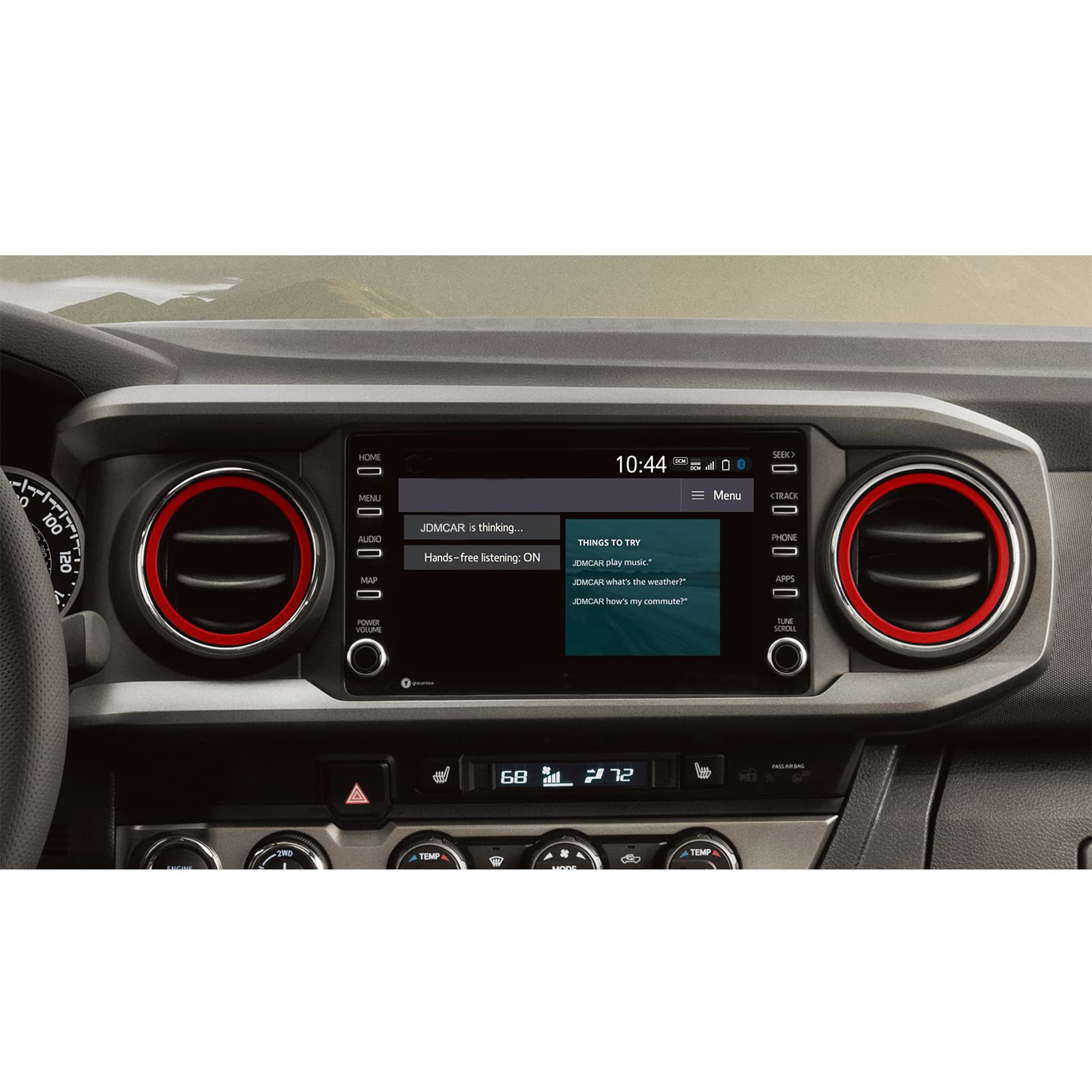 Jdmcar Compatible With Toyota Tacoma Accessories 2016-2022 2023 Premium Aluminum Alloy A/C Vent Ring Inner Trim Decoration Cover