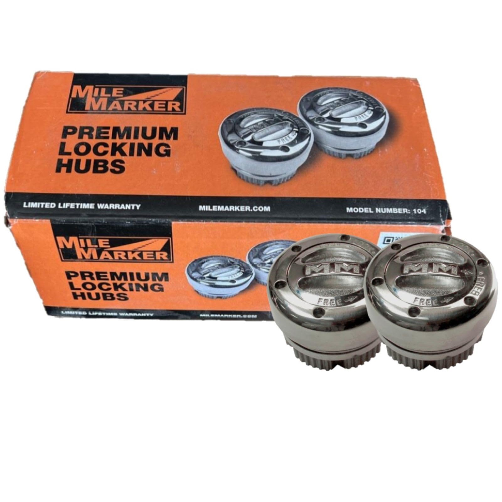 Mile Marker 104 Pair of Billet Silver Premium Locking Hubs fits 1974 1987 Cherokee Gladiator Wagoneer - Built for Durability & Reliability in Extreme Off Road Conditions