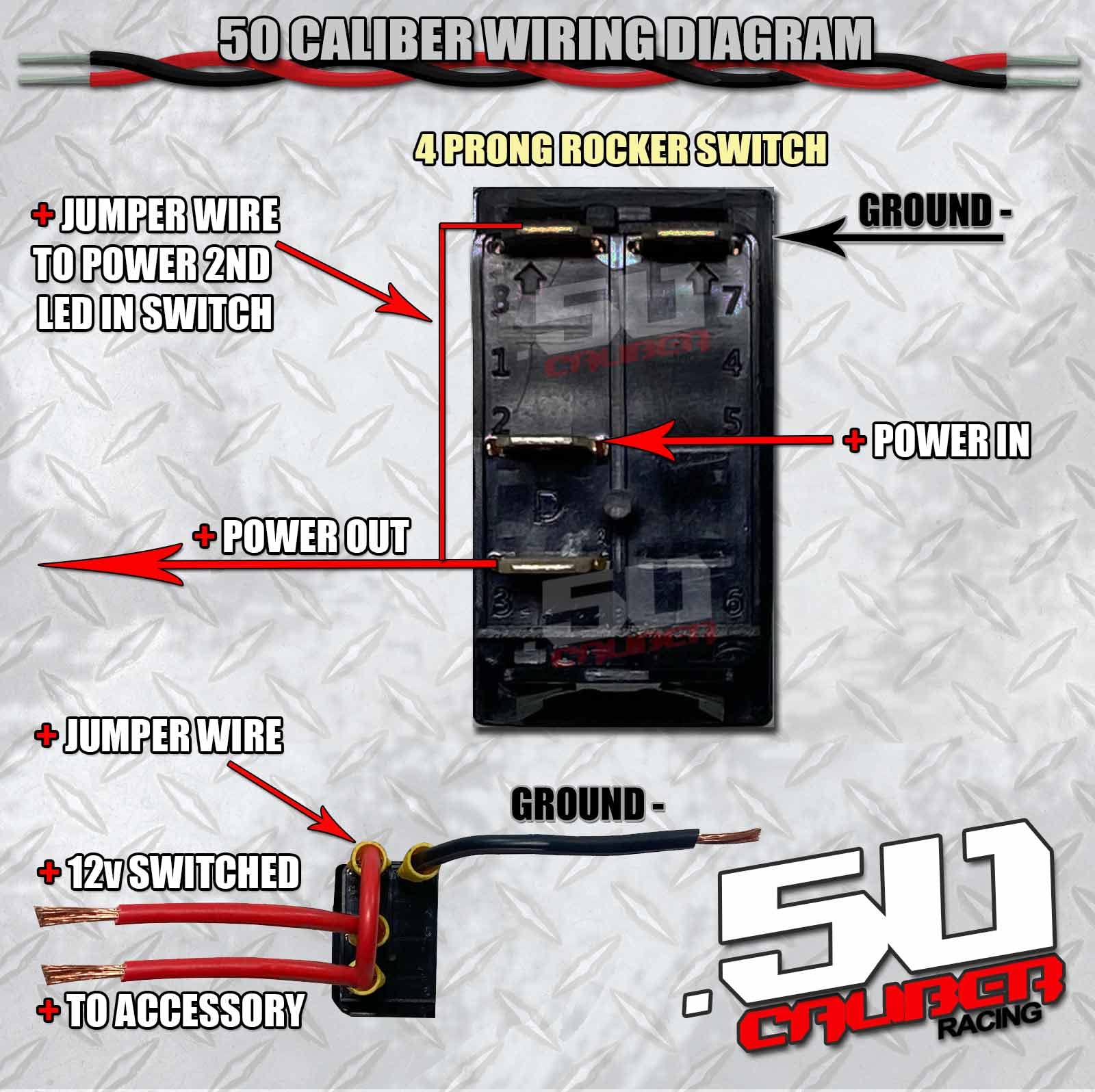 50 Caliber Racing Rocker Switch Blow Me On/Off Led Backlit -Headlights- Utv, Auto, Boat 20A 12V (Orange 5359A27)