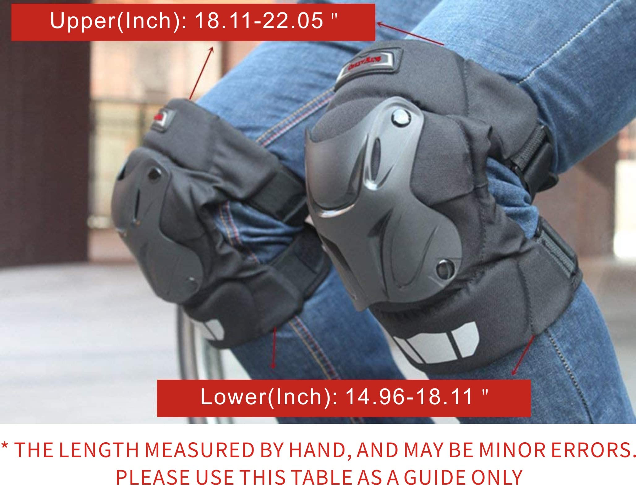 Crazy Al'S® Cak Motorcycle Motocross Racing Knee Guards Pads Braces Protective Gear Black