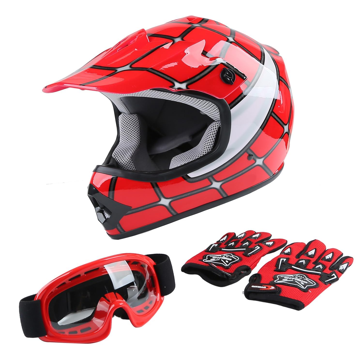 Tct-Motorparts Dot Youth Motorcycle Four Wheeler Riding Racing Helmet Kids Motocross Atv Helmets Offroad Street Dirt Bike Go-Kar