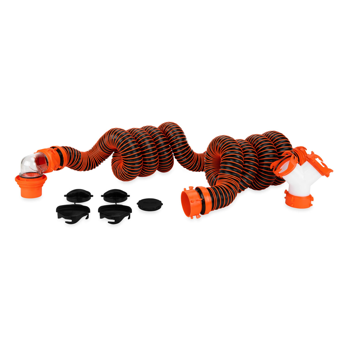 Camco RhinoEXTREME 20 Camper/RV Sewer Hose - RV Accessories Include 360 Clear Swivel Wye Fitting & Removable 4-in-1 Adapter for 