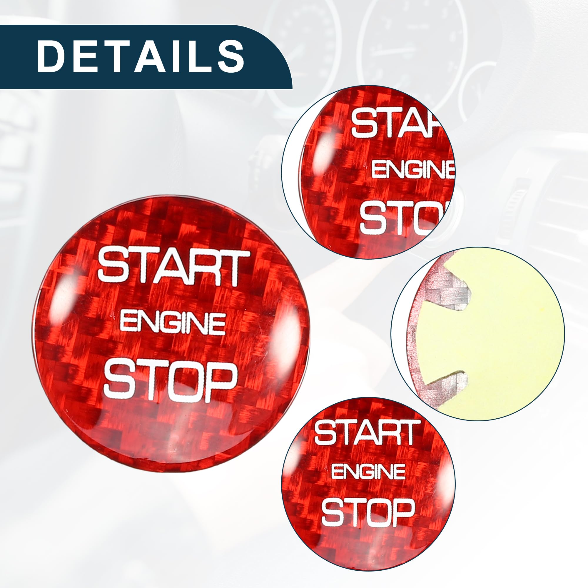 TUCKBOLD Engine Start Stop Button Cover for Land Rover Discovery Durable | Ignition Starter Switch Sticker Red 1 Pcs