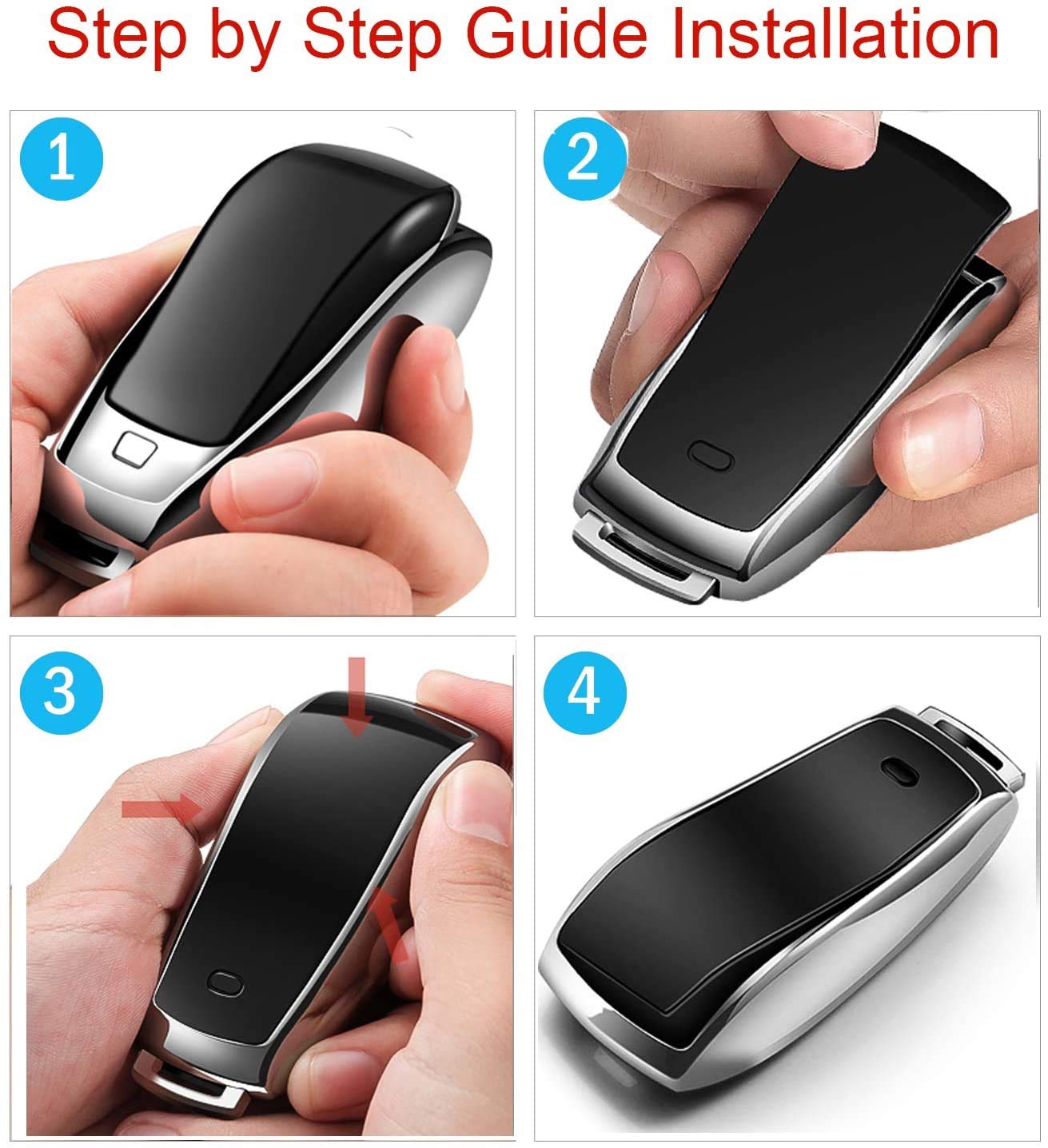 Autophone Compatible With Mercedes Benz Key Fob Cover With Keychain,Soft Tpu 360 Degree Protection Key Case For 2019-2021 A-Class C-Class G-Class 2017-2020 E-Class S-Class (White)