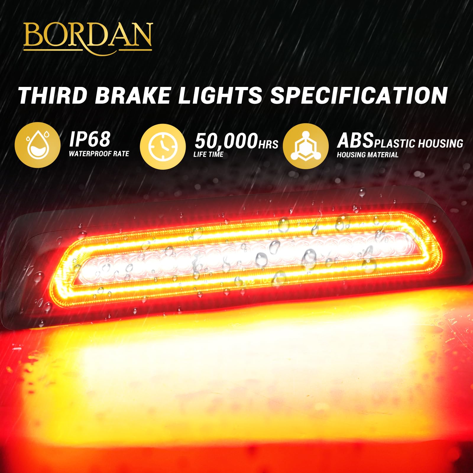 Bordan Third Brake Light Stop Lamp Fit For 2007-2020 Tundra Led 3Rd Brake Lights Rear Cargo Lamp High Mount Stop Light Smoked Le