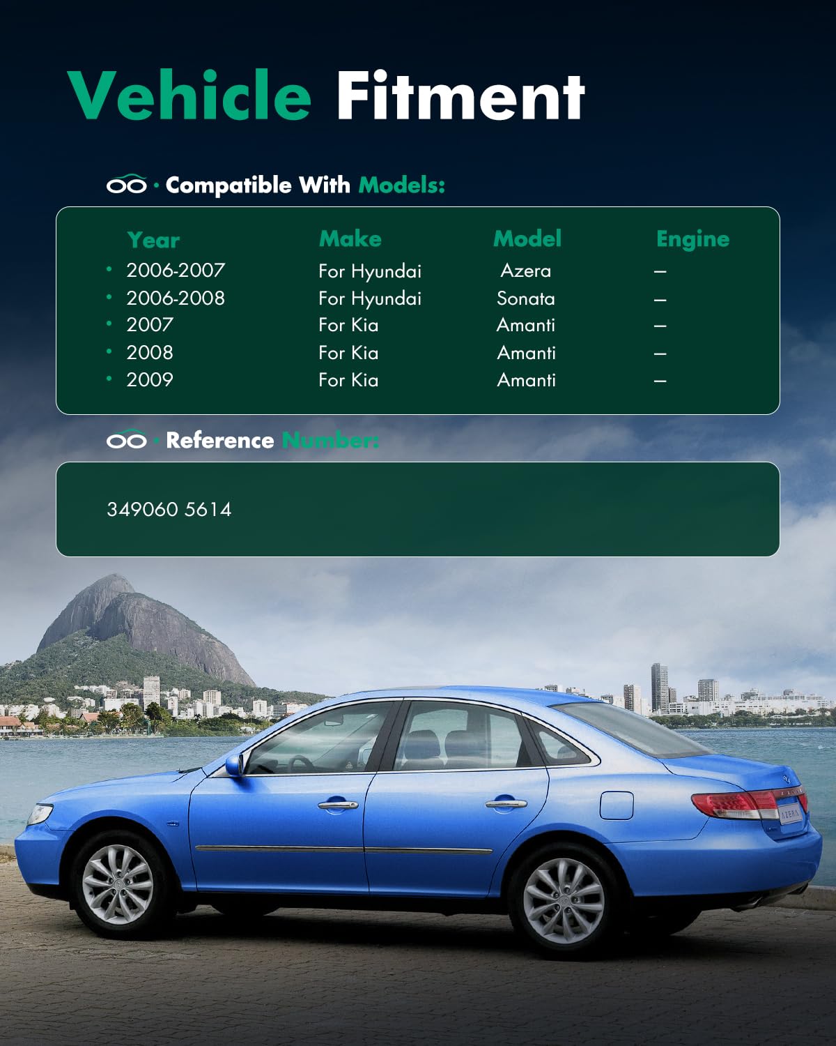 Shocks,Scitoo Rear Gas Struts Shock Absorbers Fit For 2006 2007 2008 Hyundai Sonata, 2006 2007 Hyundai Azera, 2007 2008 2009 Kia
