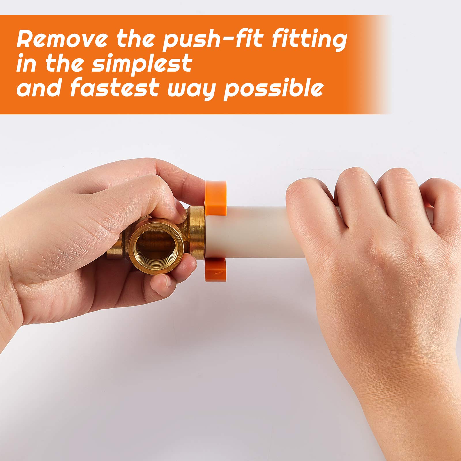 5-Piece Disconnect Clip Tool Set - Push-Fit Fitting Removal Tools For Easy Disconnection, Includes 5 Sizes (1/4, 3/8, 1/2, 3/4,