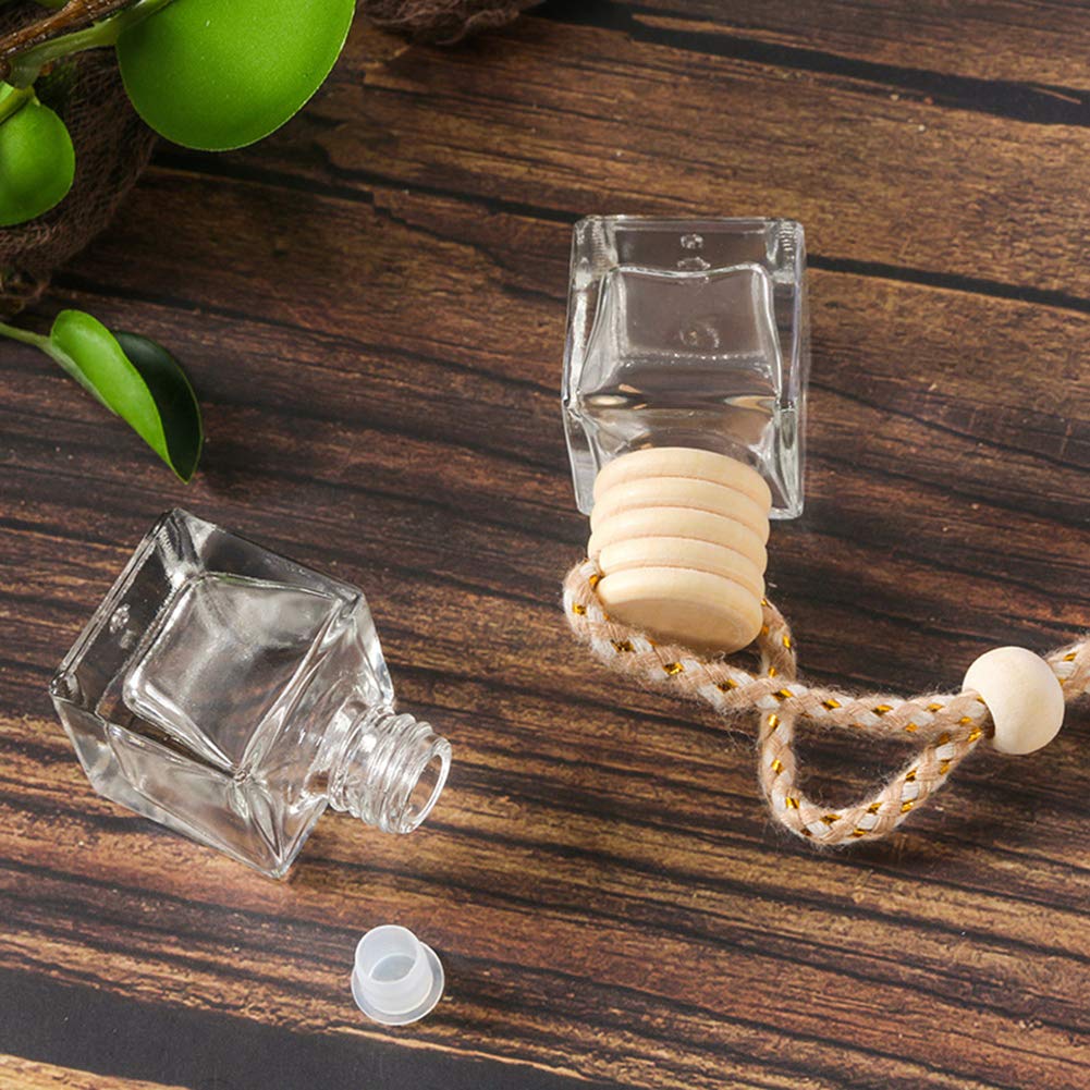 10 Packs Car Aromatherapy Diffuser Hanging Empty Glass Perfume Bottle Essential Oils Diffuser Bottles Automotive Interior Orname