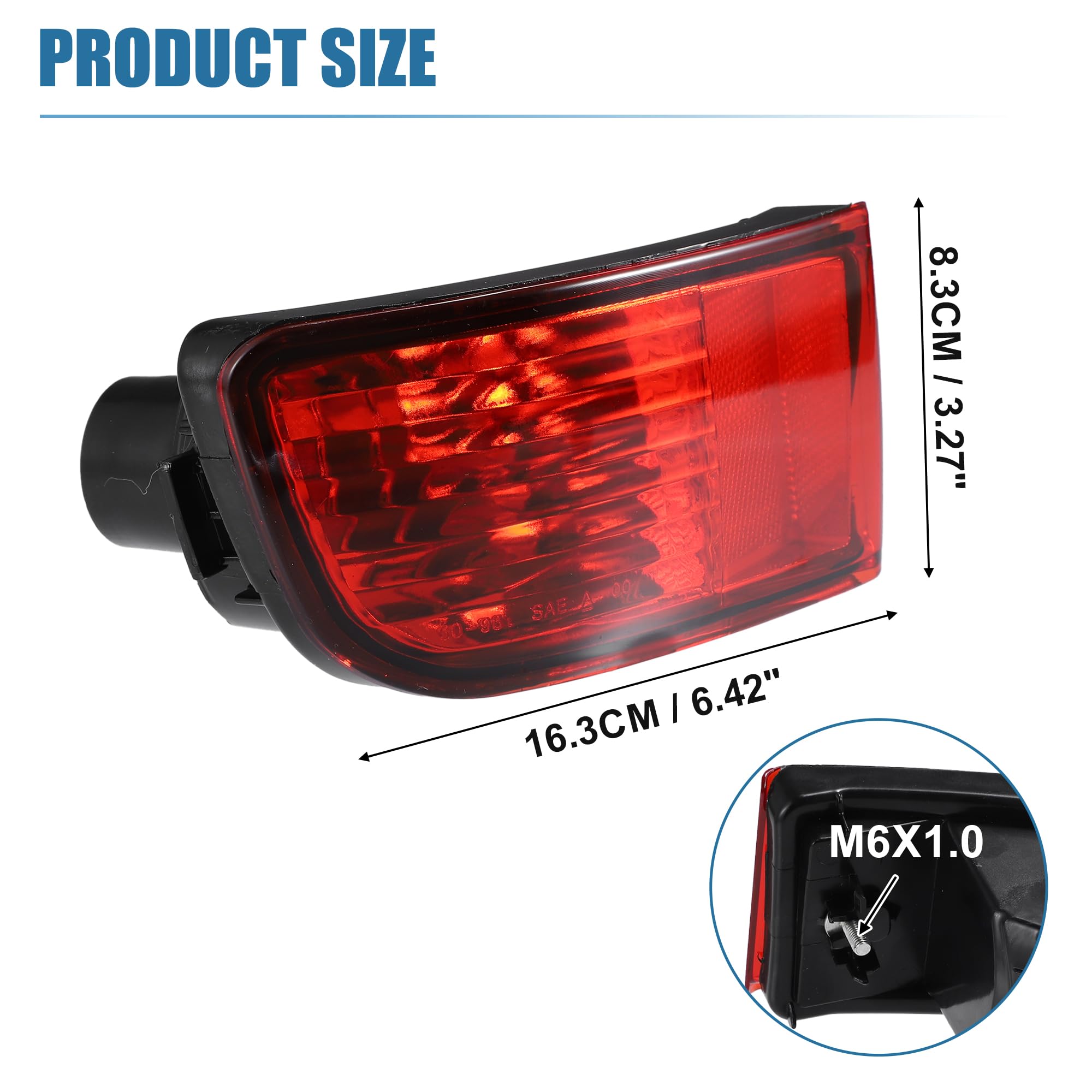 Uxcell Rear Left Side Bumper Reflector Light Lamp For Toyota 4Runner 2003-2005 Red