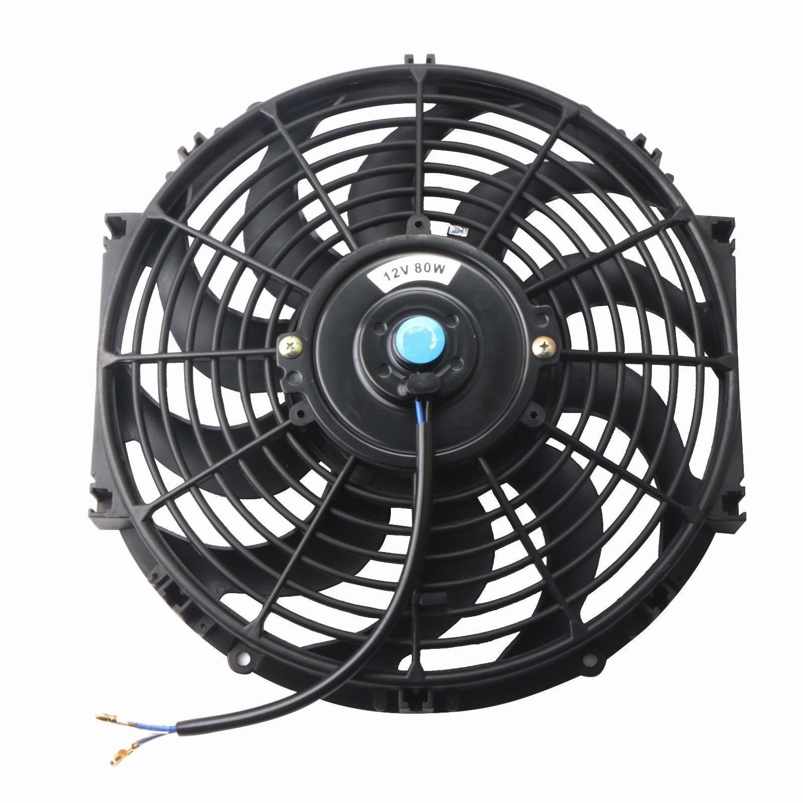 Mostplus Black Universal Electric Radiator Slim Fan Push/Pull 12V + Mounting Kit (12 Inch) Set Of 2