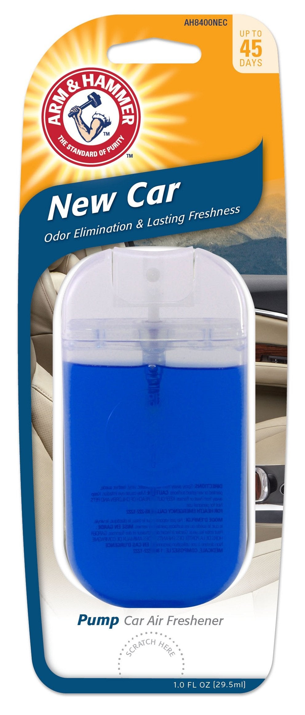 ARM & HAMMER AH8400NEC 1.0oz Pump Air Freshener, New Car, 1 Pack